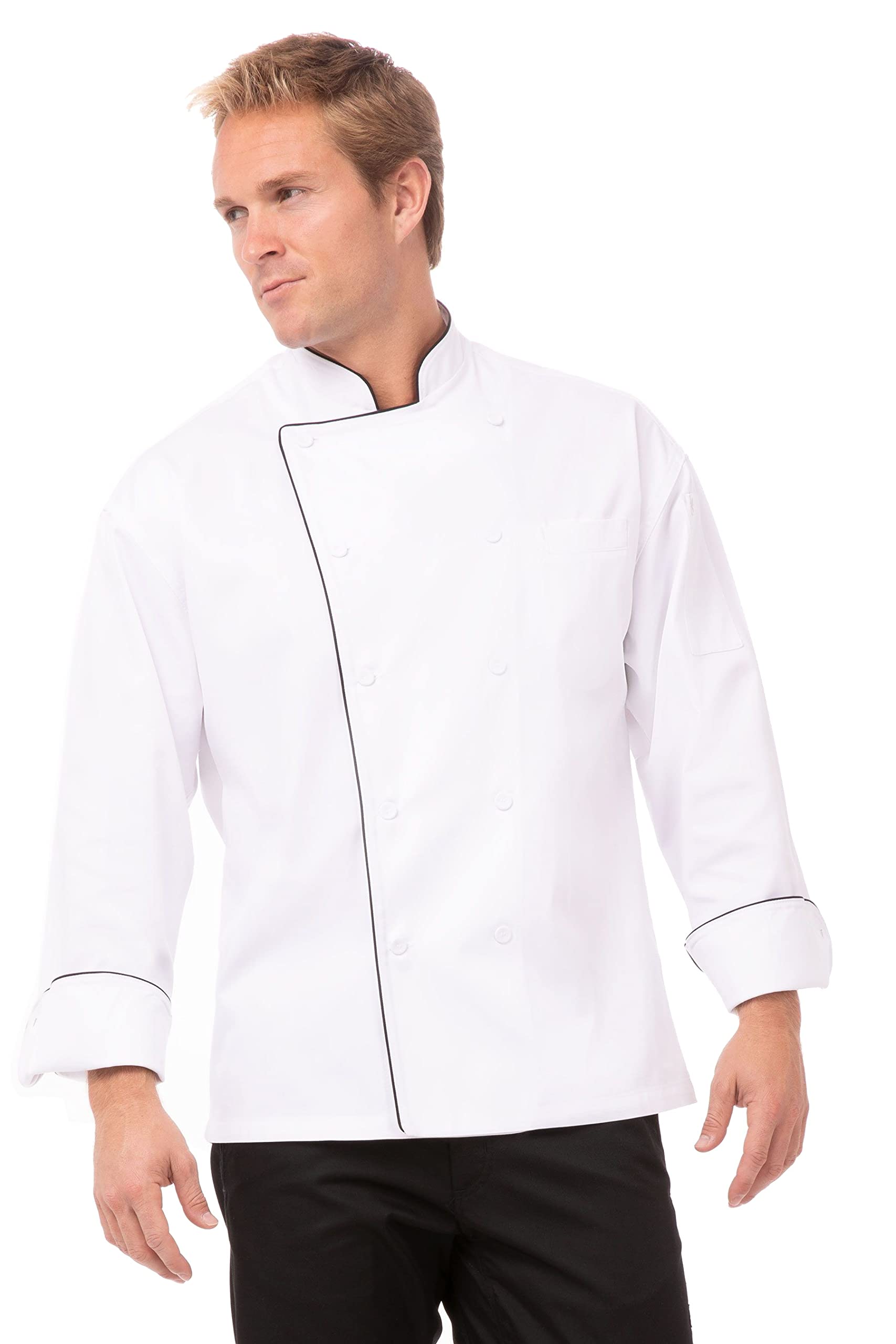 Chef Works Men's Sicily Executive Chef Coat - Professional Kitchen Uniform for Cooking, Baking & Culinary Arts | Durable & Comfortable Chef Jacket for Restaurants, Catering & Food Service