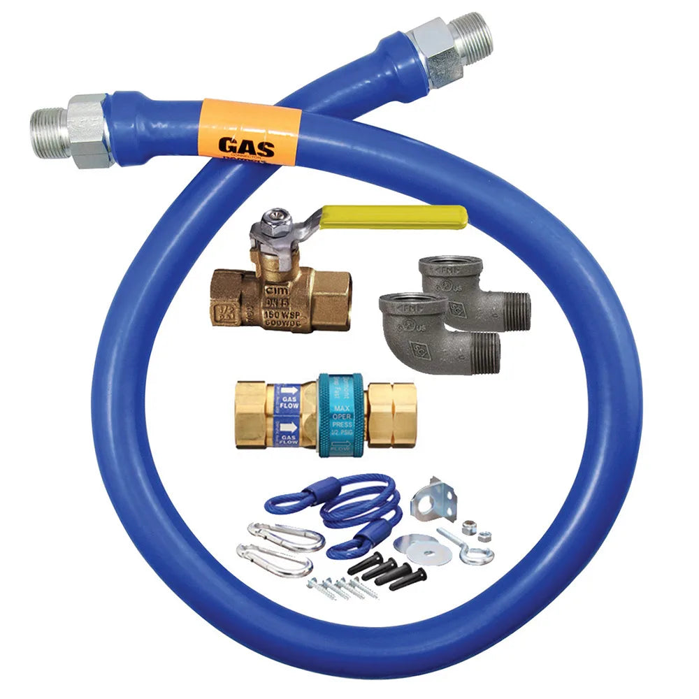 Dormont 1675KIT48 48-Inch Gas Connector Kit with 3/4-Inch Male/Male Couplings & Quick Disconnect - Perfect for Gas Grills, Ranges, and Outdoor Cooking Appliances