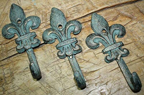 36 Pack Antique Cast Iron Fleur De Lis Hooks - Rustic Wall Mounted Coat Rack, Hat Hooks & Towel Hangers for Home Decor - Perfect for Entryway, Bathroom & Farmhouse Style Spaces