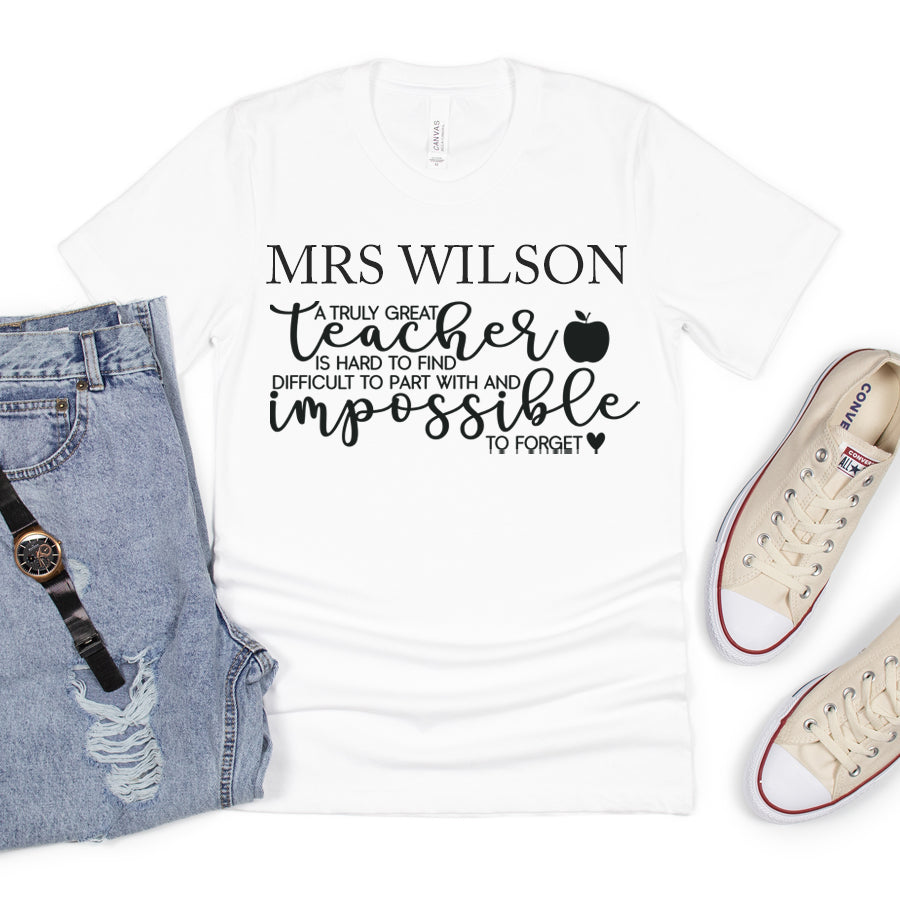 Personalized Teacher Appreciation T-Shirt - Custom Gift for Educators - Perfect for Teacher's Day, Retirement & Thank You Gifts