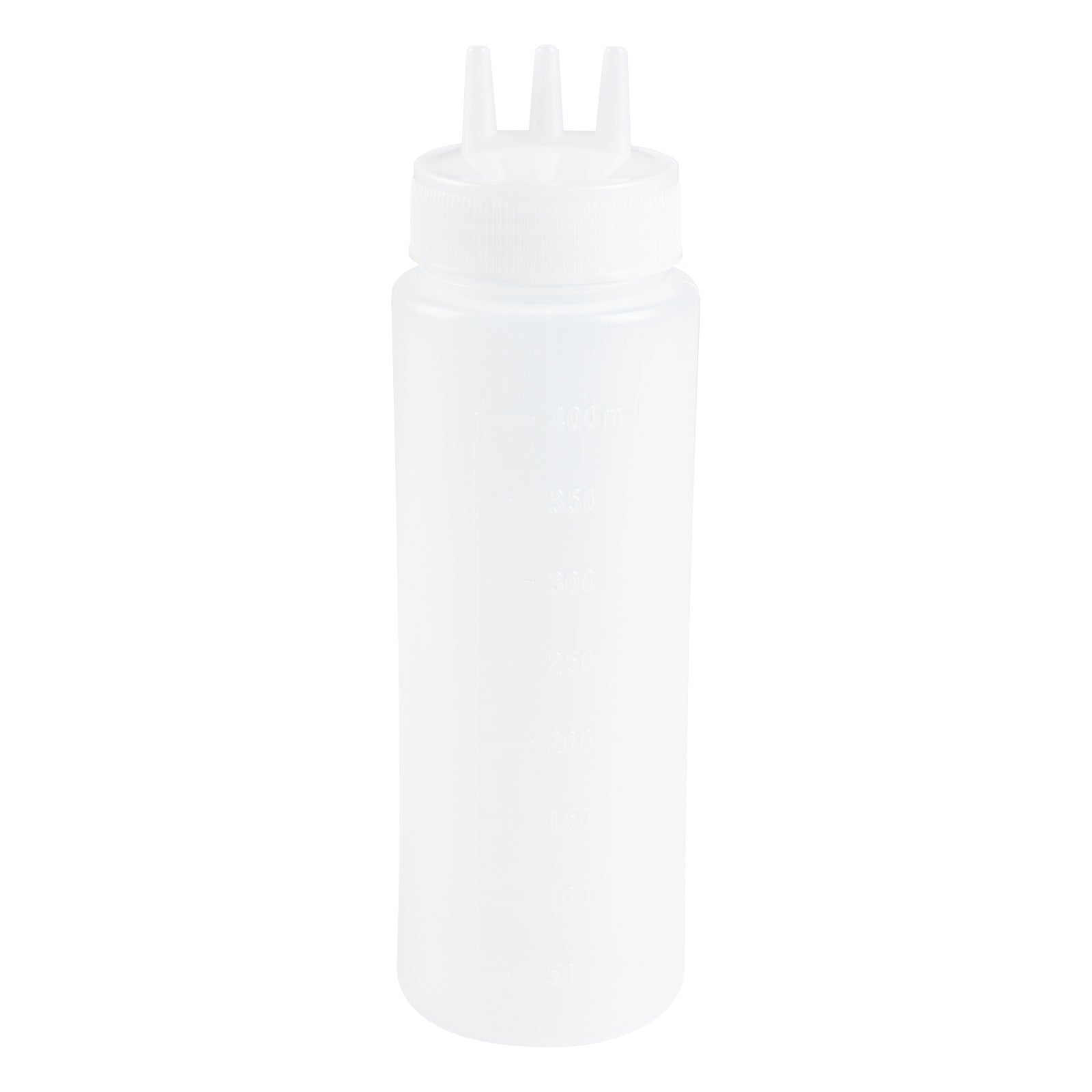 16 oz Clear Plastic Squeeze Bottles with Triple Dispersion Tip - 6 Pack (2.5