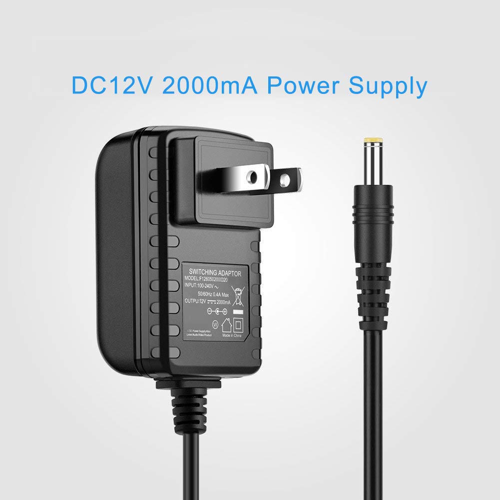 12V 2A Power Adapter 24W, AC 120V to DC 12V Converter with 5.5x2.1mm Plug - Universal Power Supply for LED Strip Lights, CCTV Cameras, Hard Drives, Monitors & More (2 Pack) - Perfect for Home Security Systems & Office Electronics