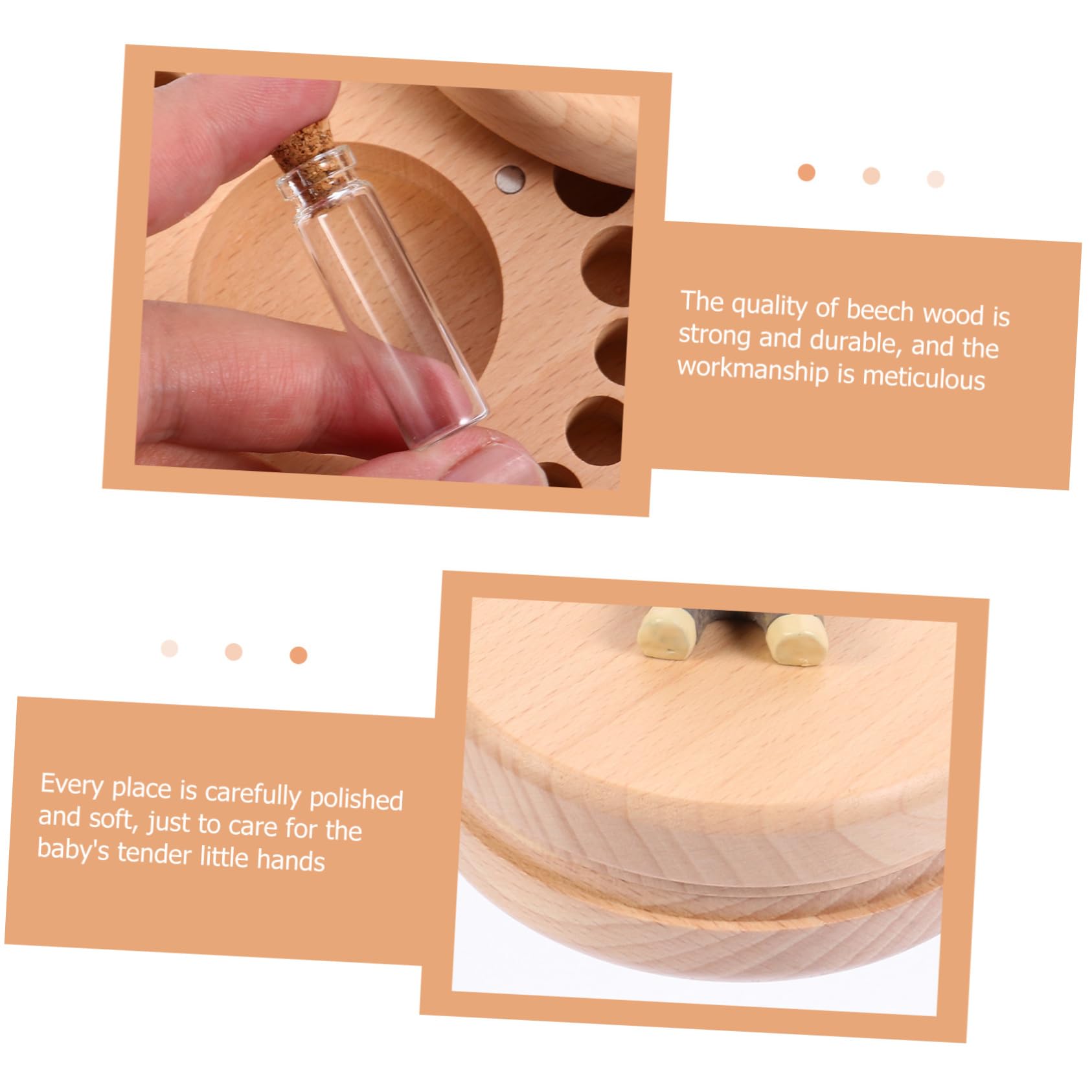 VICASKY 2 Pack Baby Tooth Keepsake Box - Natural Beech Wood First Lost Tooth Storage Case for Kids | Perfect Baby Shower Gift & Childhood Memory Preservation