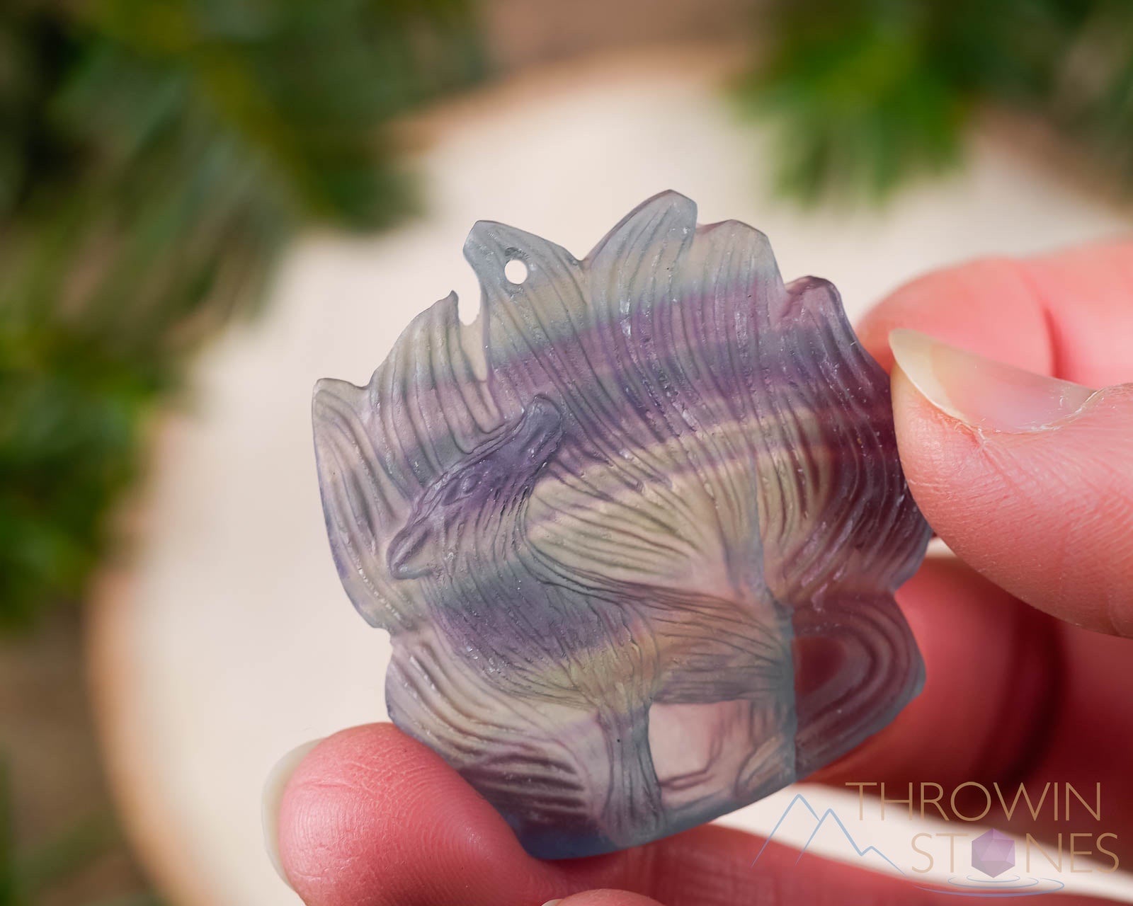 Rainbow Fluorite Crystal Wolf Pendant - Handmade Healing Stone Jewelry for Protection & Positive Energy | Perfect for Meditation, Gifts & Spiritual Healing