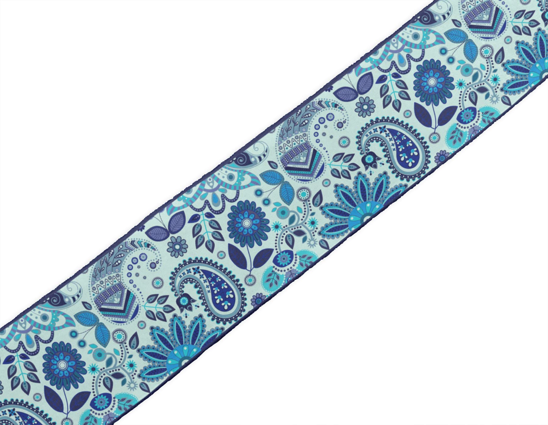 Green Leaves & Floral Paisley Printed Velvet Ribbon Trim - 9 Yards x 3 Inches Wide - Premium Sewing Lace for DIY Crafts, Clothing Accessories, Gift Wrapping & Home Decor