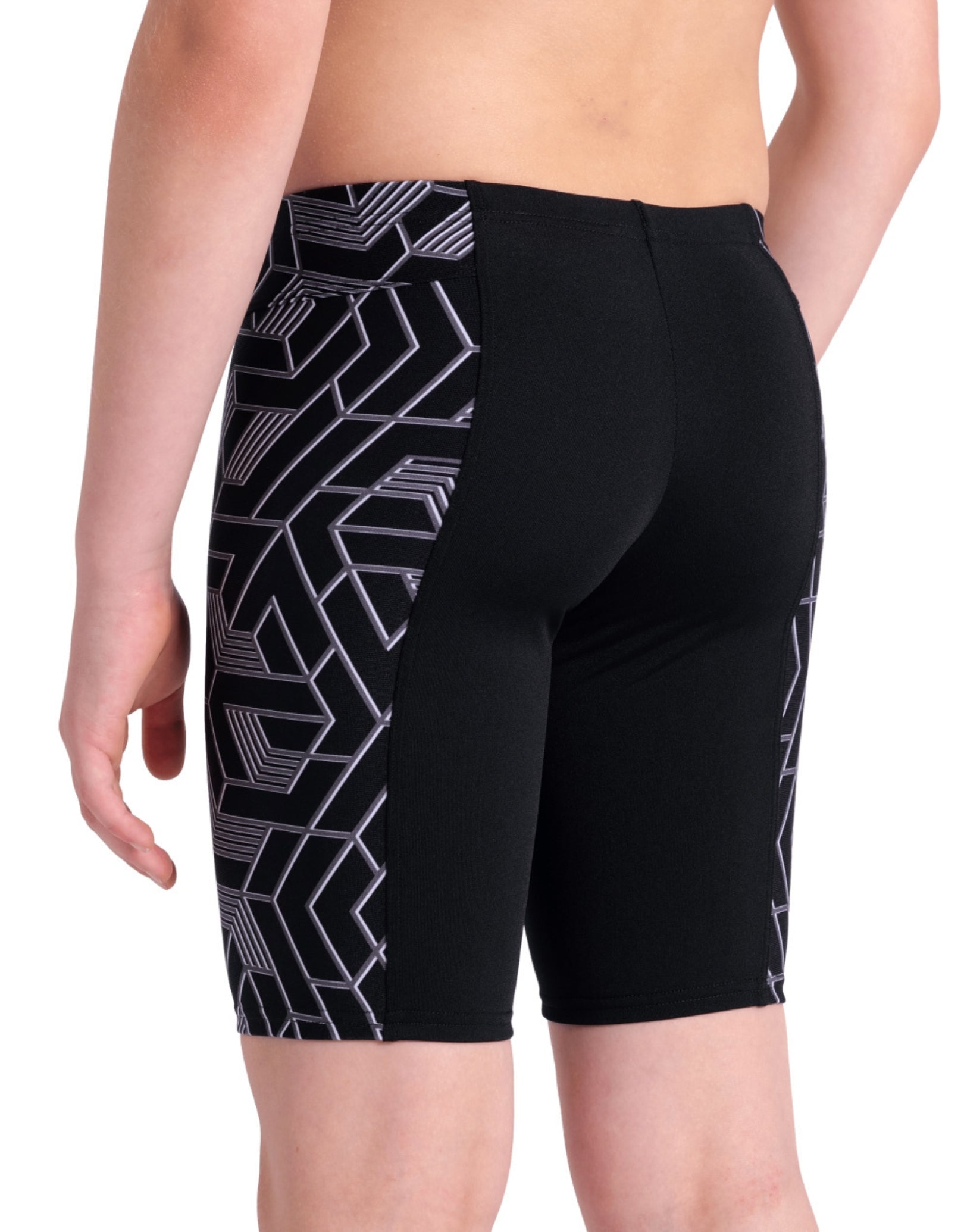 Boys' Swim Jammer - Black/Team - Quick-Dry Chlorine-Resistant Swim Shorts for Competitive Swimming & Water Sports