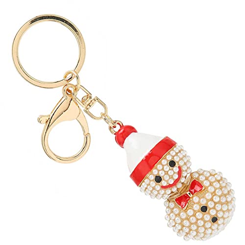 Pearl Snowman Keychain - Christmas Gift Jewelry for Bags & Keys