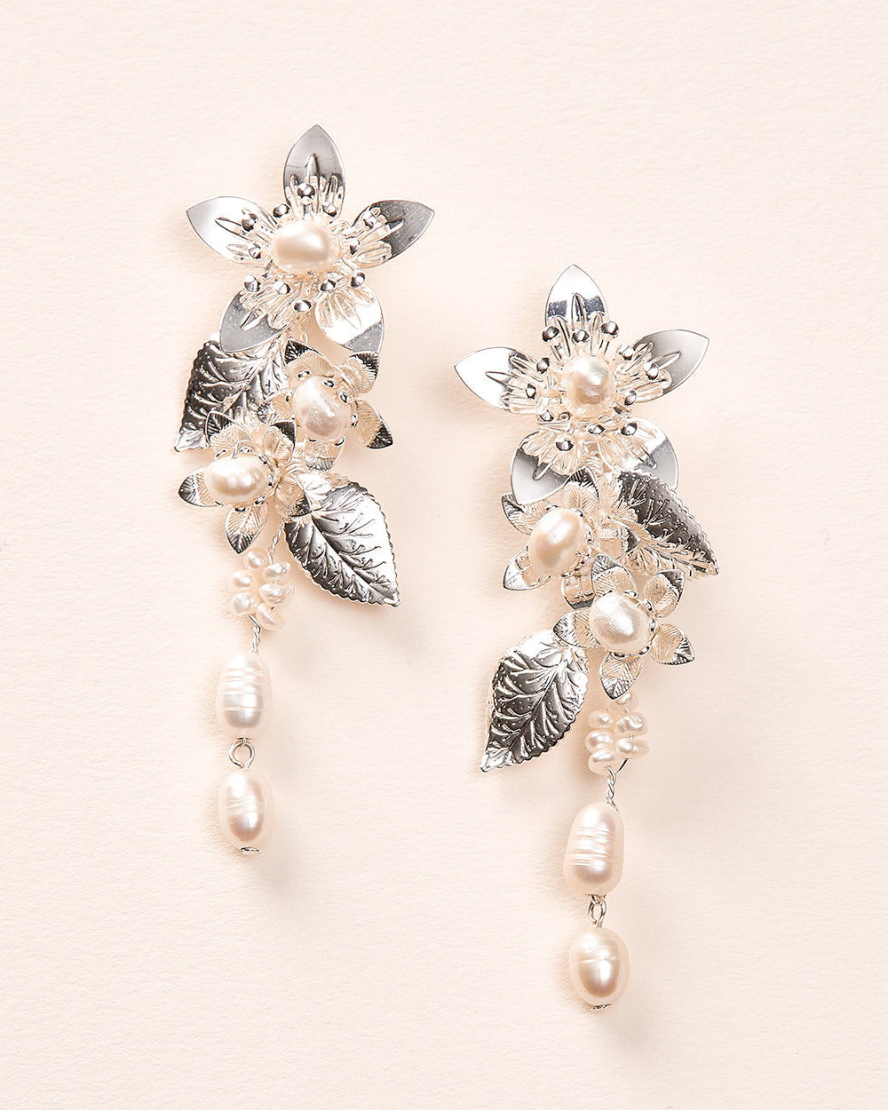 Rosalie Floral Drop Earrings for Women - Elegant Dangling Pearl Flower Jewelry - Perfect for Weddings, Parties & Special Occasions