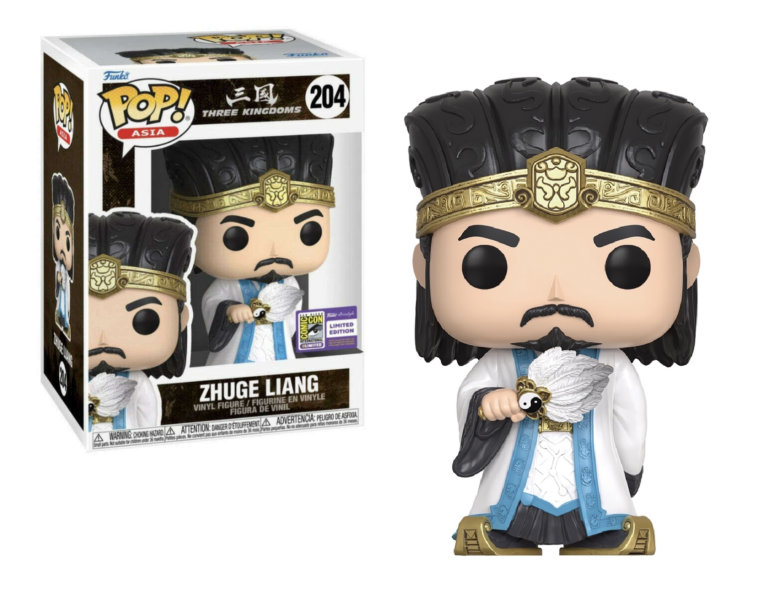 Funko Pop! Asia The Three Kingdoms Zhuge Liang SDCC 2023 Exclusive Vinyl Figure - Collectible Anime Character for Display & Gifts