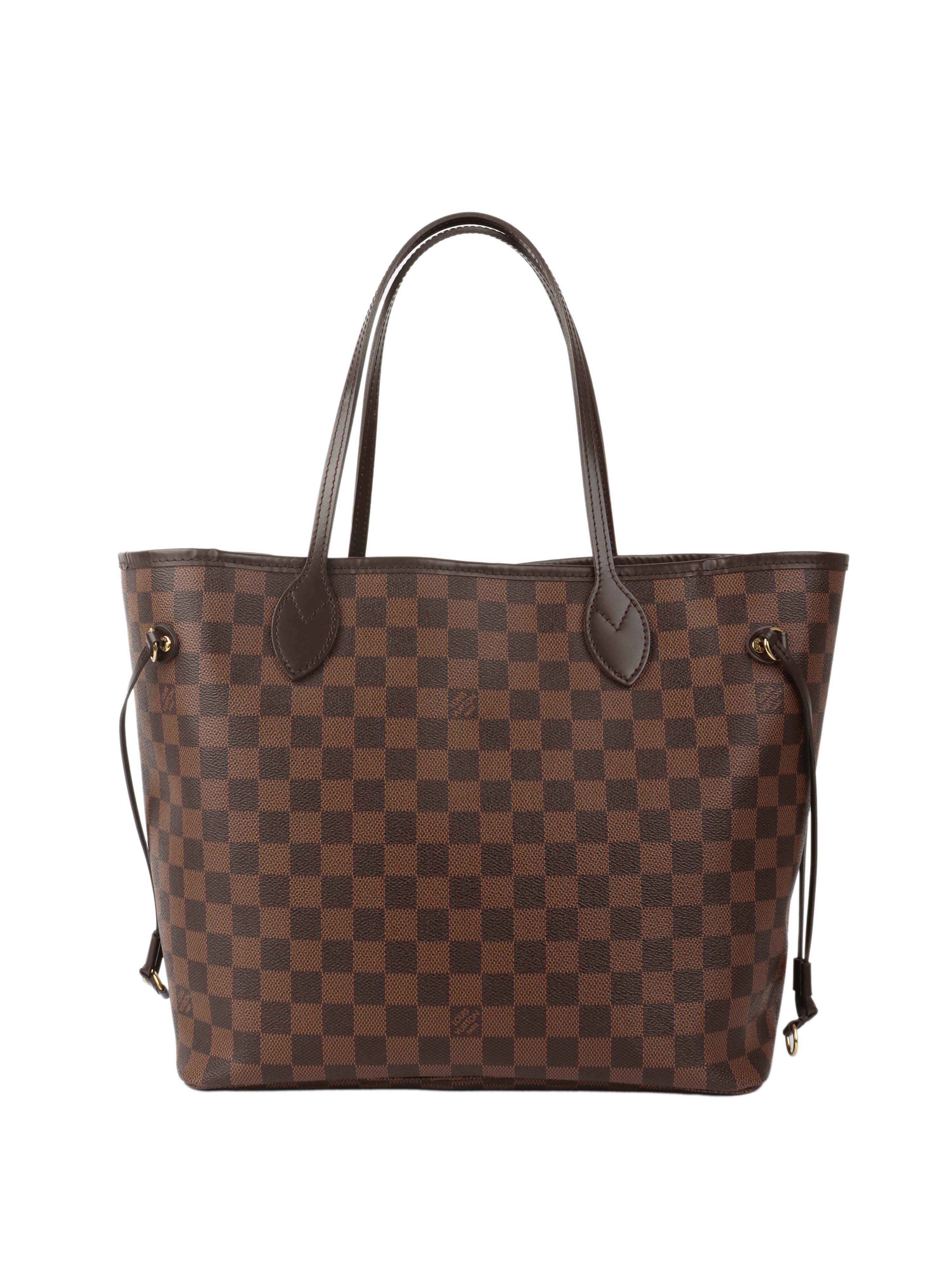Louis Vuitton Damier Ebene Neverfull MM Tote Bag - Authentic Designer Handbag for Women, Perfect for Work, Travel & Everyday Use