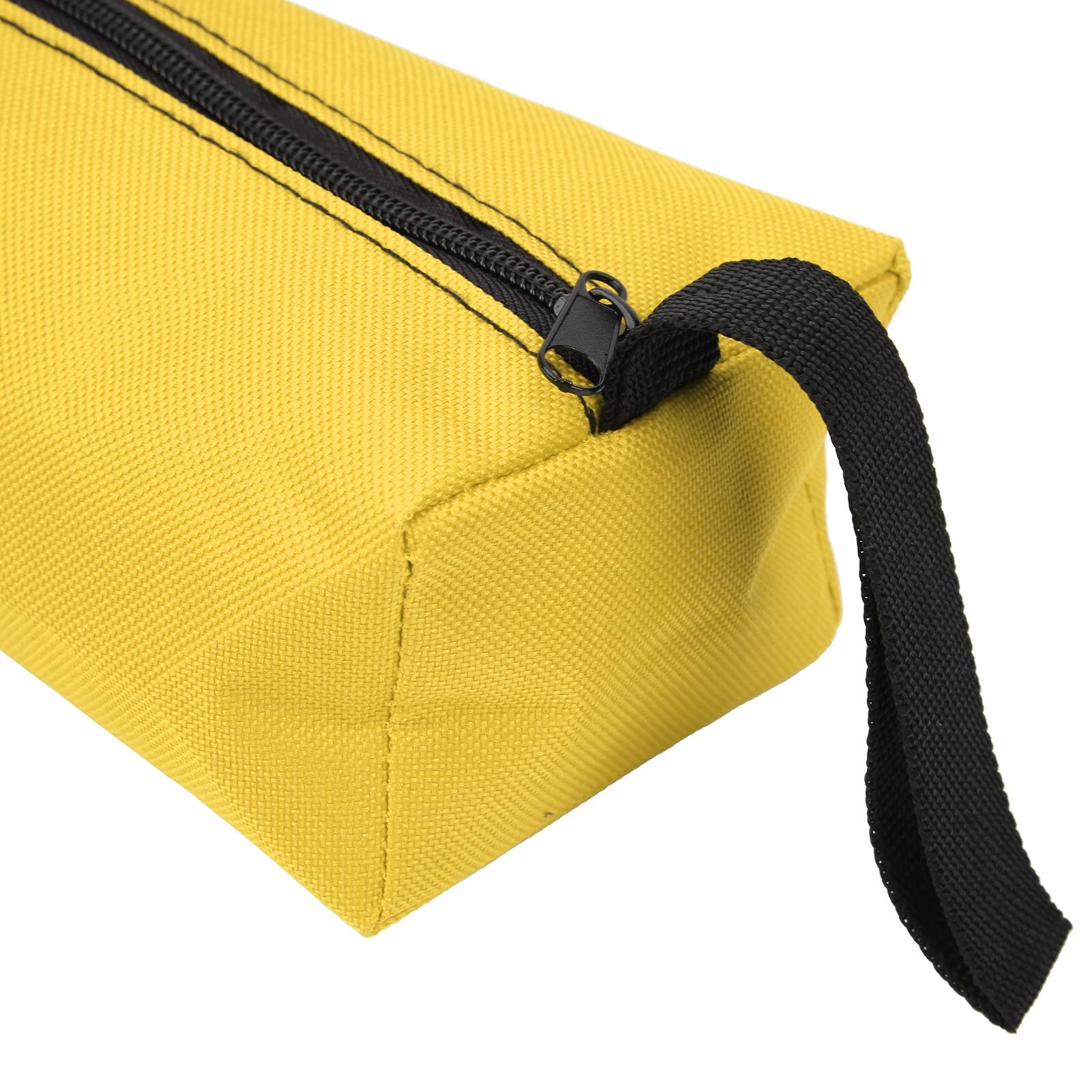 2Pcs 9.8x3.3x2.8in Small Tool Bag with Wristband - Durable Multi-Pocket Tool Pouch Organizer for Screwdrivers, Pliers, Nut Drivers - Portable Tool Storage for Electricians, Mechanics & DIY Projects (Yellow)