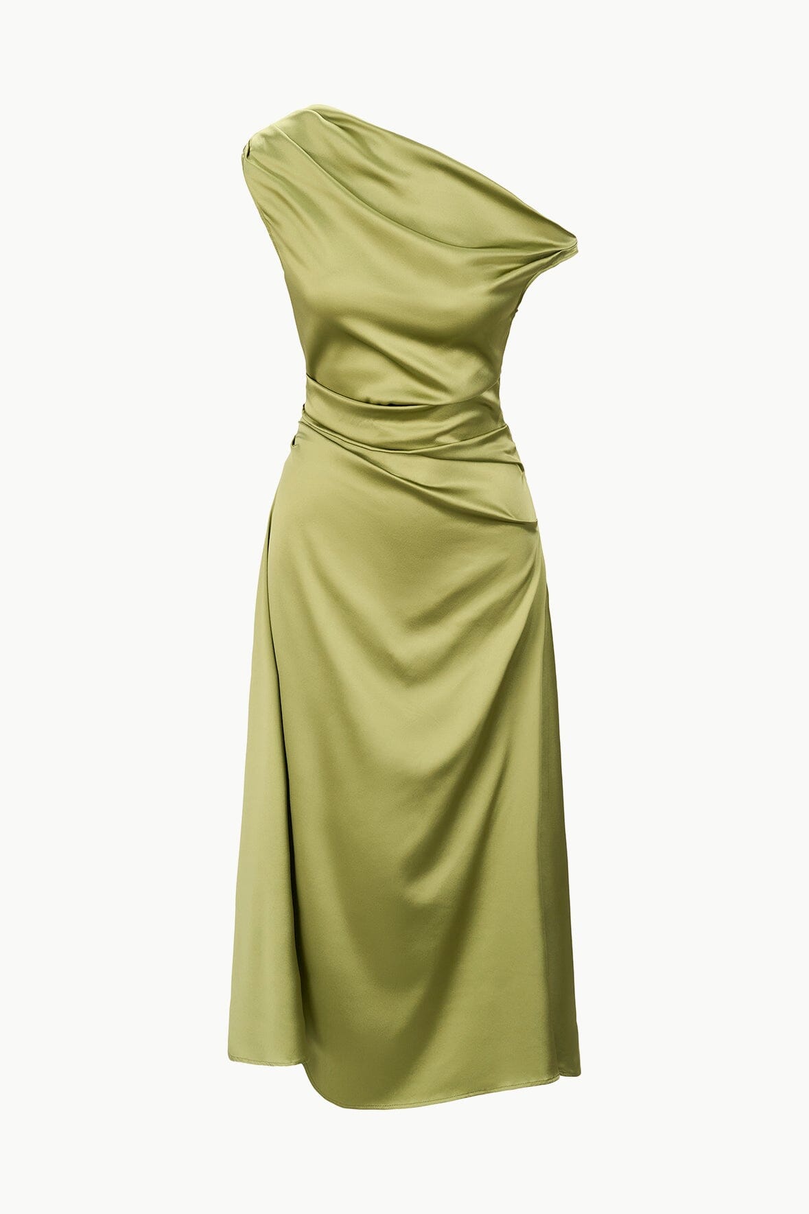 PHARE SILK DRESS - Elegant Moss Green Silk Dress for Women | Perfect for Weddings, Parties & Special Occasions