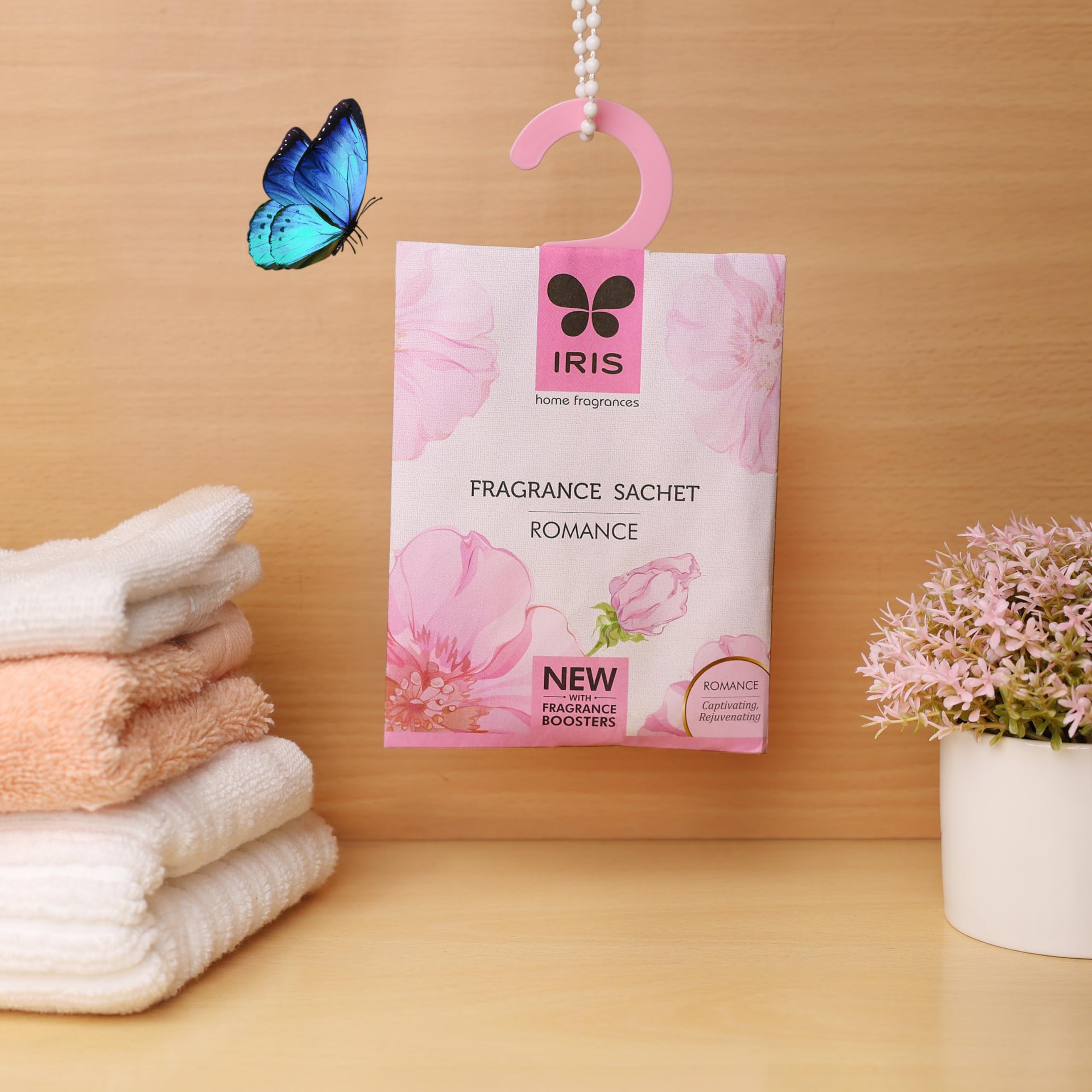 IRIS Home Fragrance Sachets - 5 Pack (10g Each) - Apple Cinnamon, Romance, Sandalwood, Blueberry & Lavender Scents - Natural Air Freshener for Closet, Drawer, Car, Luggage & Small Spaces | Long-Lasting Aroma for Home, Office & Travel