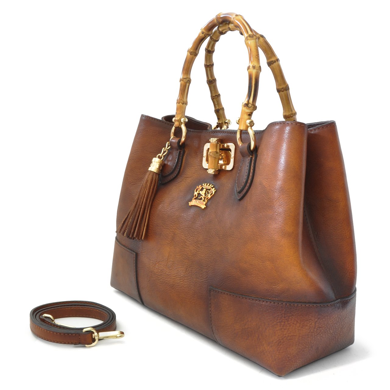 Premium Pratesi Leather Women's Shoulder Bag - Genuine Cowhide Sarteano Handbag for Everyday Use, Work & Travel | Bruce Cherry Collection