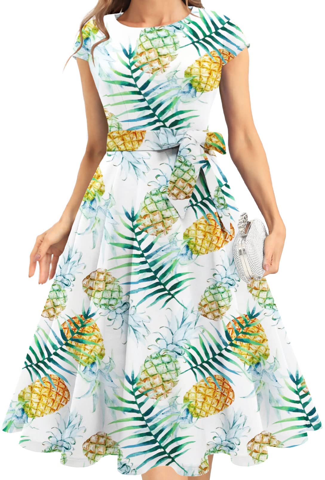Elegant Women's Cocktail Dresses 2022 - Vintage A-Line Swing Dress with Round Neck for Wedding Guest, Fall Party & Casual Tea Party | Perfect for Evening Events, Bridal Showers & Special Occasions