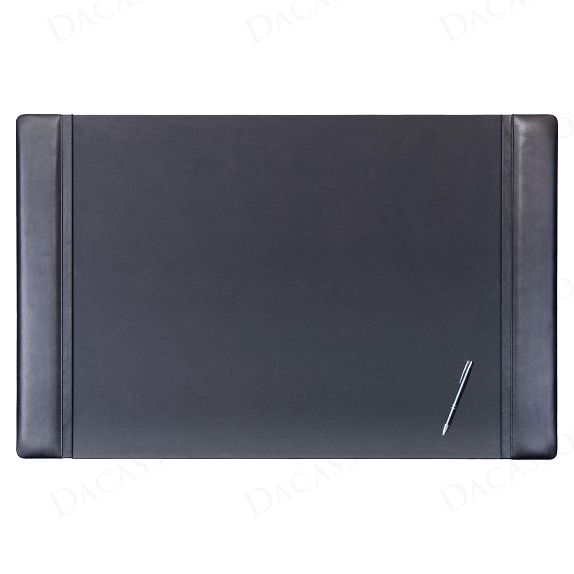 Dacasso Black Leather Desk Pad 38x24 Inch - Office Desk Protector for Work & Study