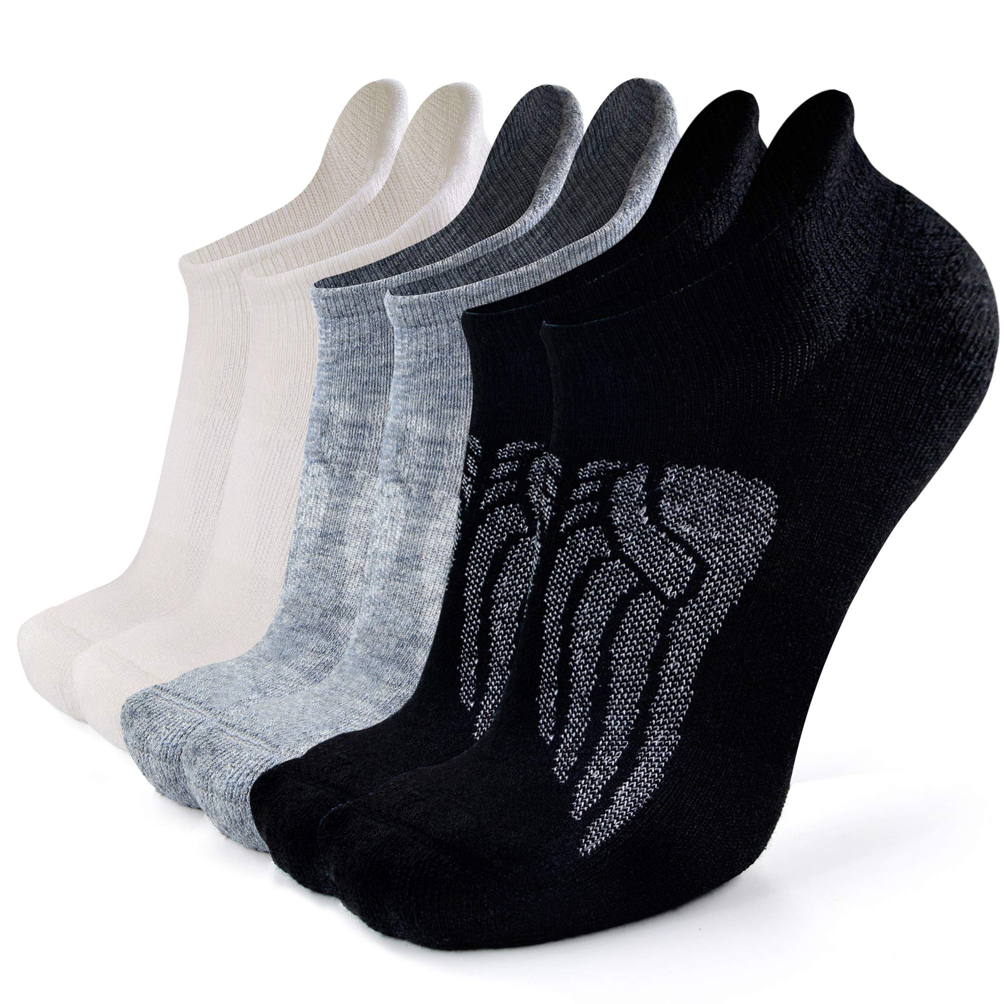 **Premium Merino Wool Compression Socks for Men & Women - Soft Thick Cushion Support Ankle Socks (3/6 Pairs) - Ideal for Running, Hiking & Outdoor Activities**