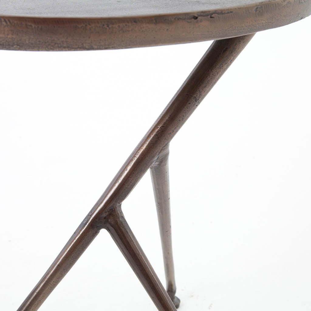 Schmidt Accent Table - Antique Rust Finish Side Table for Living Room, Bedroom & Office - Perfect for Home Decor & Small Space Furniture