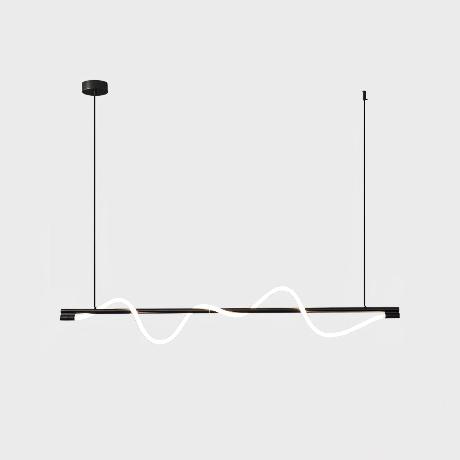 Modern Linear Curve Island Pendant Lamp - Sleek Hanging Light Fixture for Kitchen, Dining Room & Living Room - Perfect for Home Decor & Interior Design