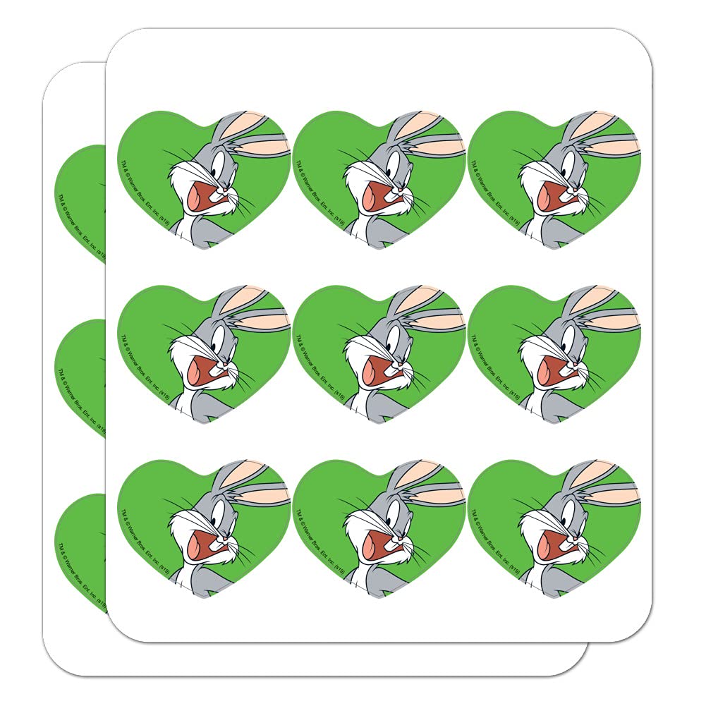 Looney Tunes Bugs Bunny Heart Shaped Planner Stickers - Cute Cartoon Calendar & Scrapbook Decorative Stickers for Bullet Journaling, DIY Crafts, and School Supplies