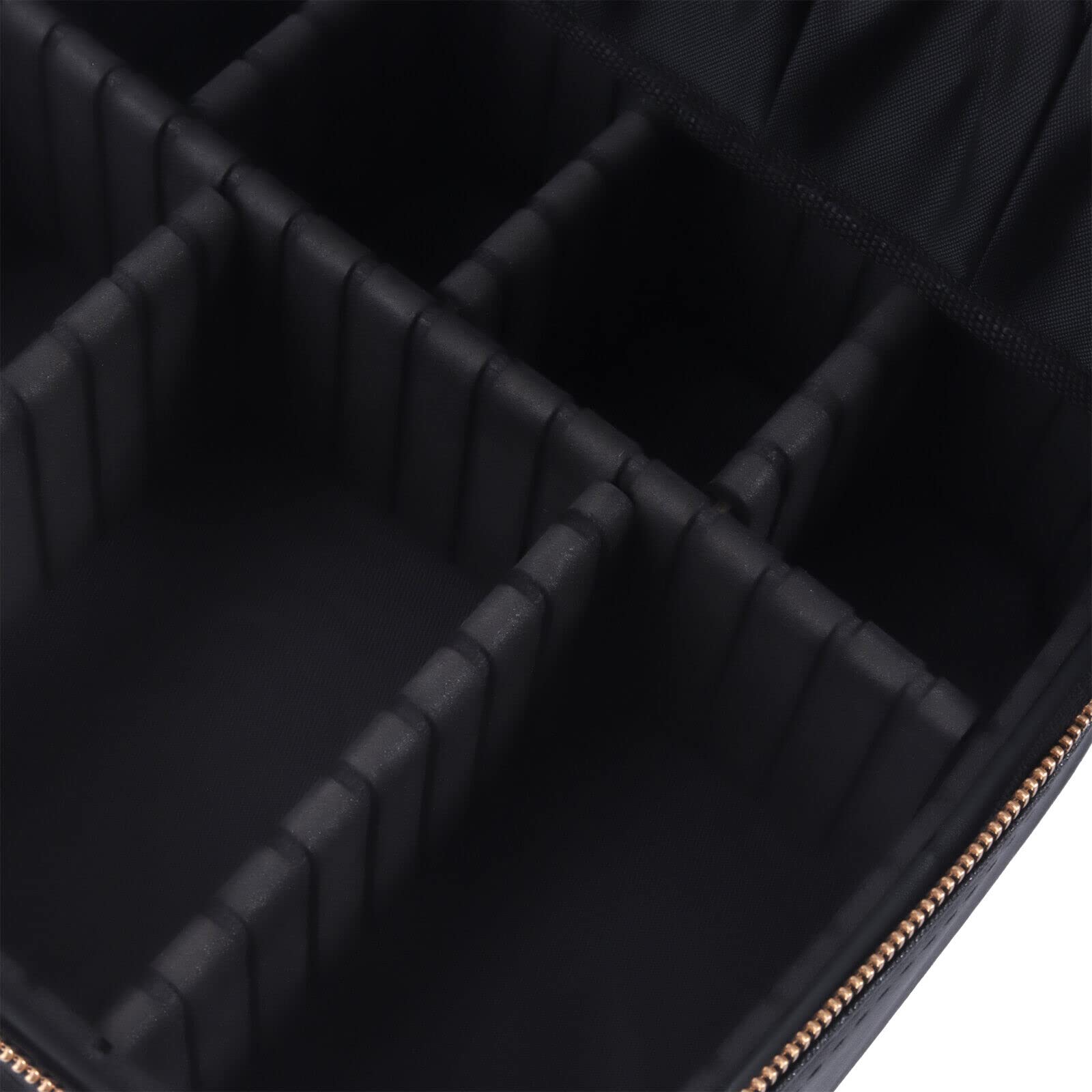 Professional Travel Cosmetic Bag with Mirror & Brush Storage - Portable Makeup Train Case for Cosmetologists, Crafters & Makeup Tools Organization (Black) | Perfect for Travel, Salon Use & Daily Makeup Storage