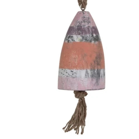 Hand Painted Birchwood Buoy Ornament - Nautical Coastal Decor for Christmas Tree, Beach House, or Boat - Perfect Holiday Gift for Sea Lovers