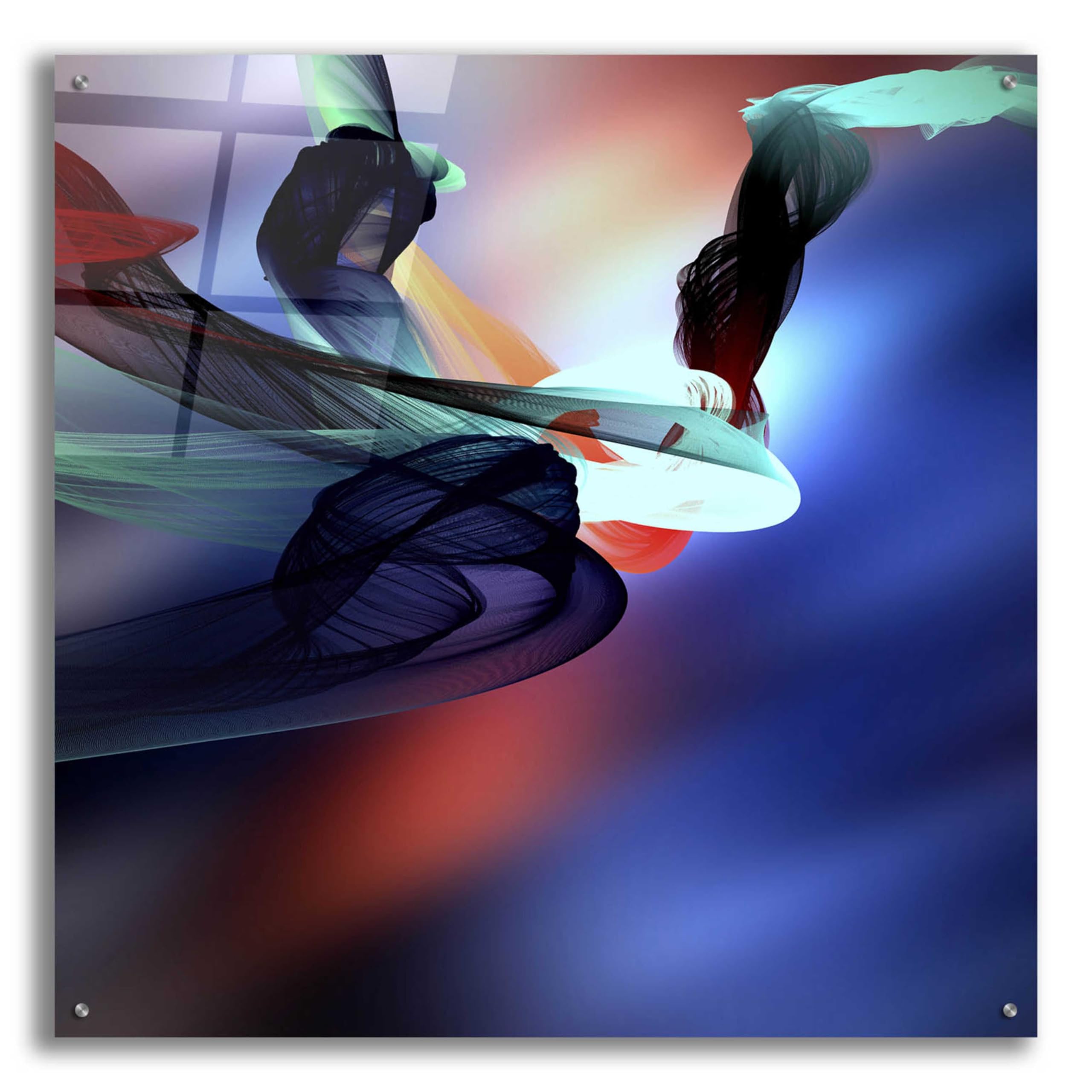 Epic Art 'Color In The Lines 20' by Irena Orlov - 36x36 Inch Modern Acrylic Glass Wall Art Painting - Vibrant Abstract Home Decor for Living Room, Bedroom & Office