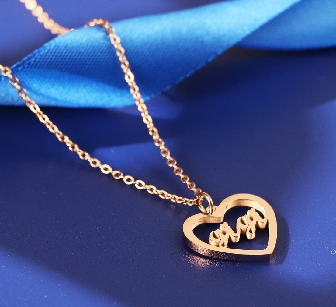 Kaisinse Heart Cutout Grandma Necklace - Personalized Nanny, Nana, Gigi, Mimi Jewelry Gift from Grandchild with Message Card - Perfect for Mother's Day, Birthday & Anniversary Celebrations