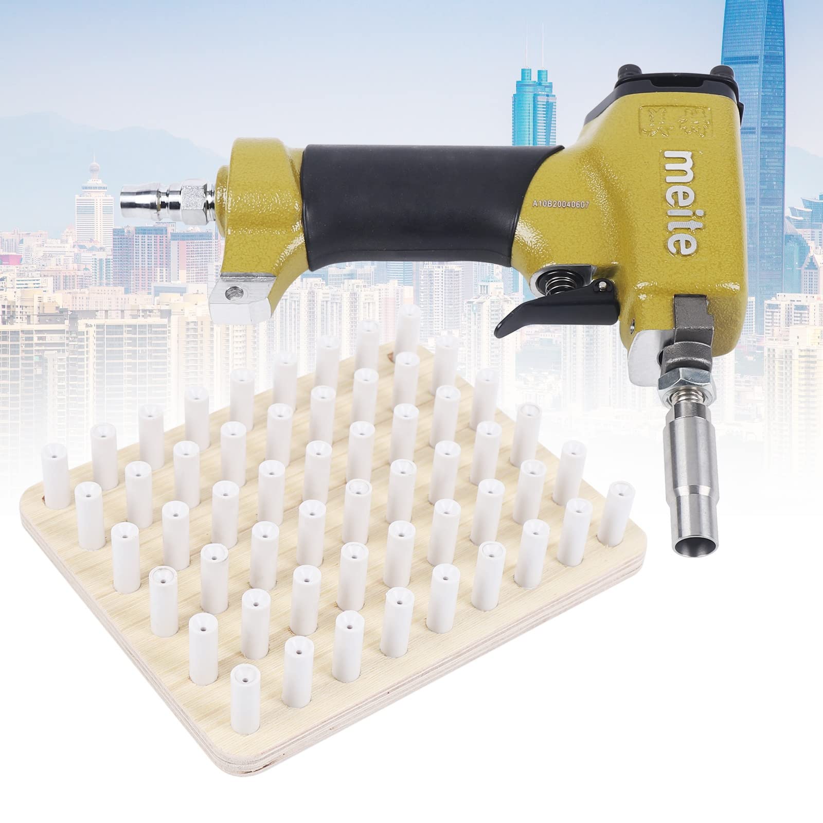 Pneumatic Decorative Nail Gun - Handheld Air Finish Nailer for Upholstery, Woodworking & Furniture Making | Home DIY & Professional Decorating Tool for Cabinets, Trim & Craft Projects