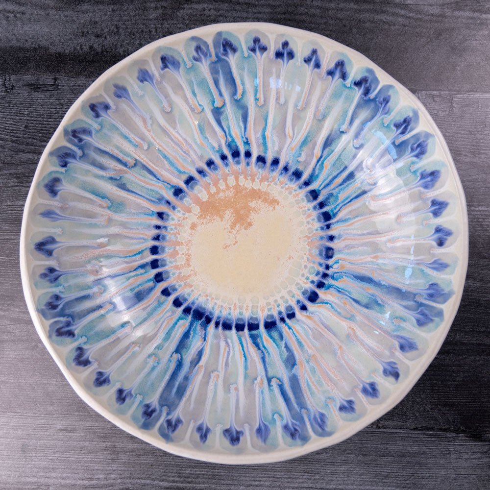 XL Stoneware Decorative Serving Bowl - Handcrafted Alchemy Design for Dining & Entertaining | Perfect for Salads, Pasta, Fruit Display & Centerpiece Decor