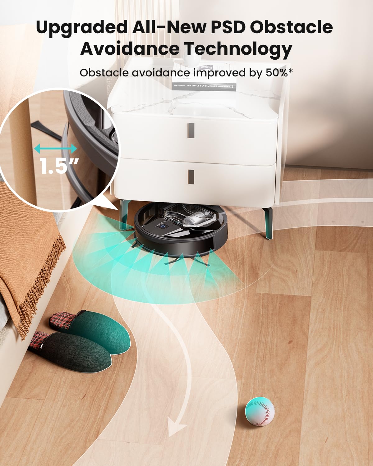 Lefant M320 Robot Vacuum Cleaner with 6000Pa Strong Suction, Smart Carpet Detection & Alexa Compatibility - 800ml XL Dustbin, 210min Runtime, Ultra Quiet for Hard Floors & Pet Hair - Perfect for Large Homes with Pets & High-Pile Carpets