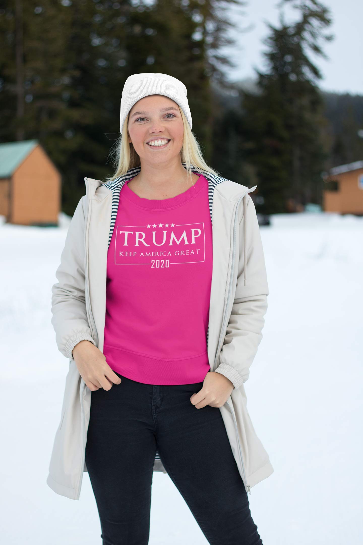 Kropsis Five Star Trump Keep America Great 2020 Election Crewneck Sweatshirt - Patriotic Political Apparel for Campaign Supporters & Conservative Events