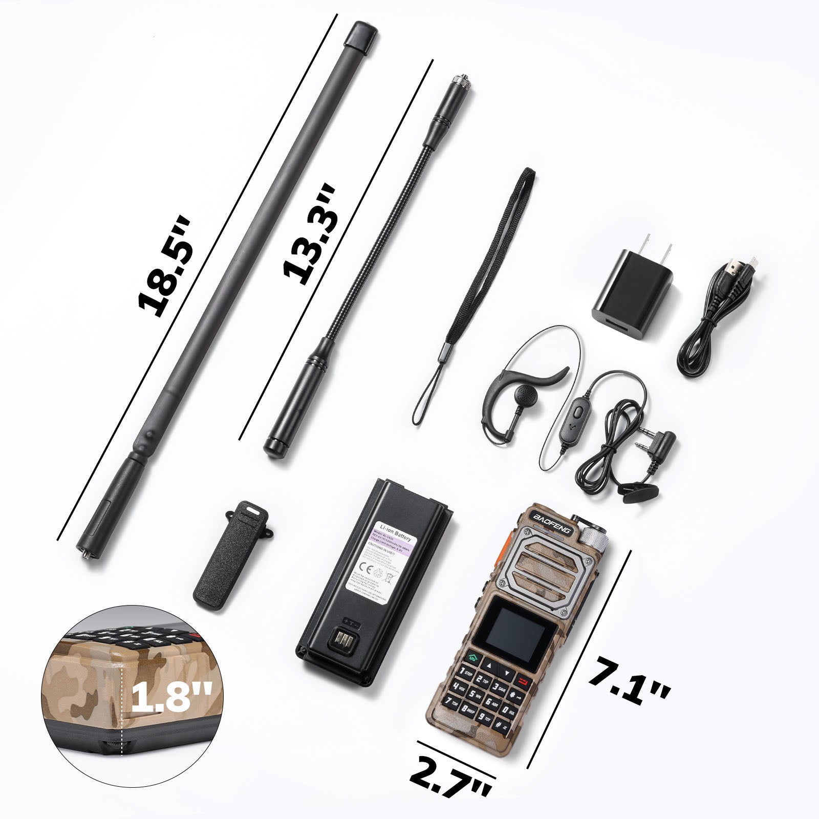 Baofeng UV-25 Walkie Talkie Two Way Radio - Long Range Communication for Outdoor, Hiking, Camping & Emergency Use [Open Box]