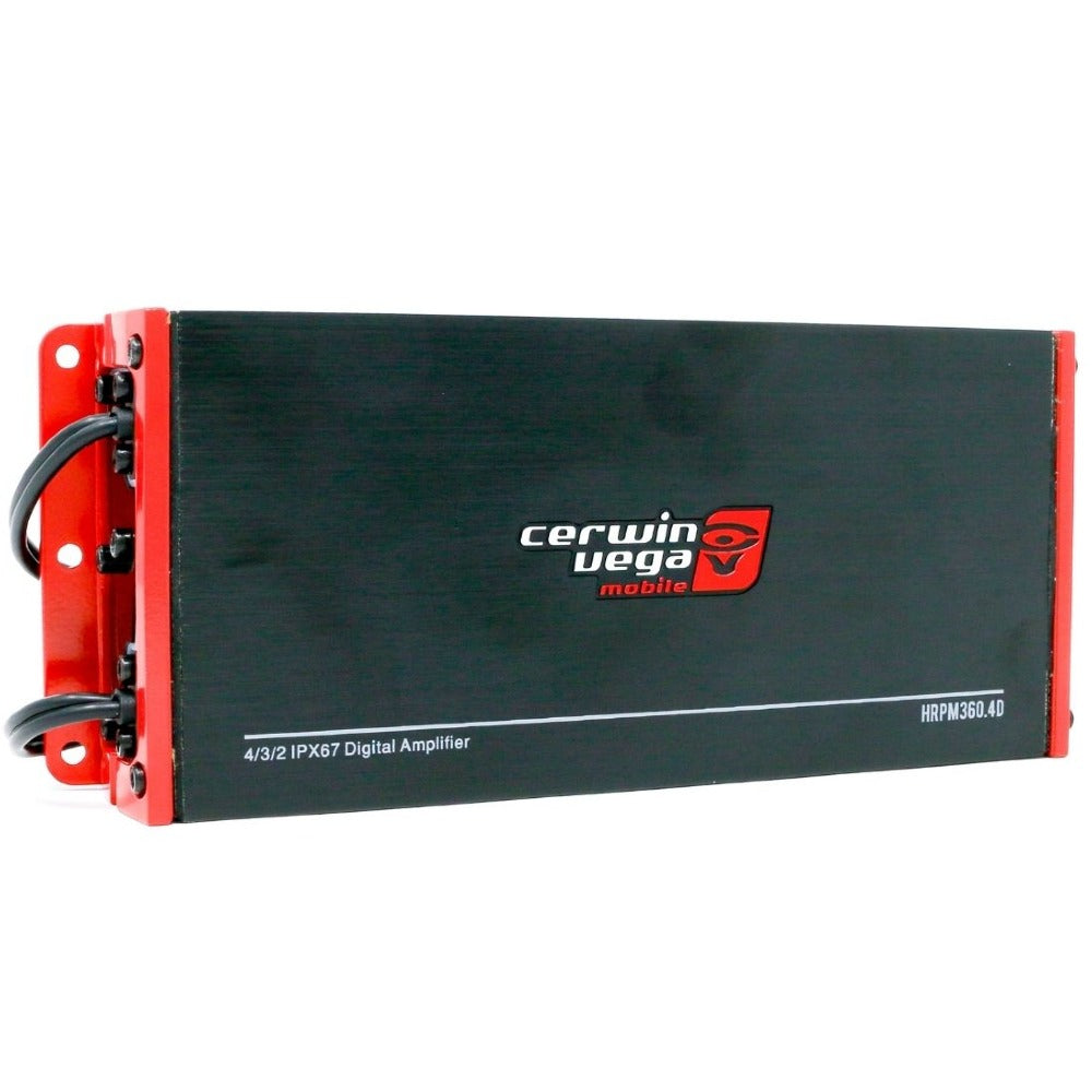 Cerwin Vega HRPM360.4D HED Series Marine Compact 4 Channel Class D Amplifier - Waterproof Boat Audio System for Marine, RV & Off-Road Vehicles