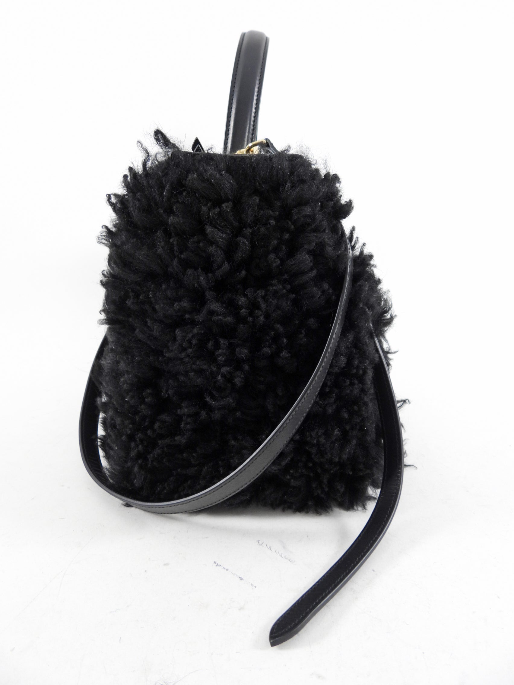 Celine Black Shearling Belt Bag - Stylish Crossbody Fanny Pack for Women | Perfect for Travel, Shopping & Everyday Use