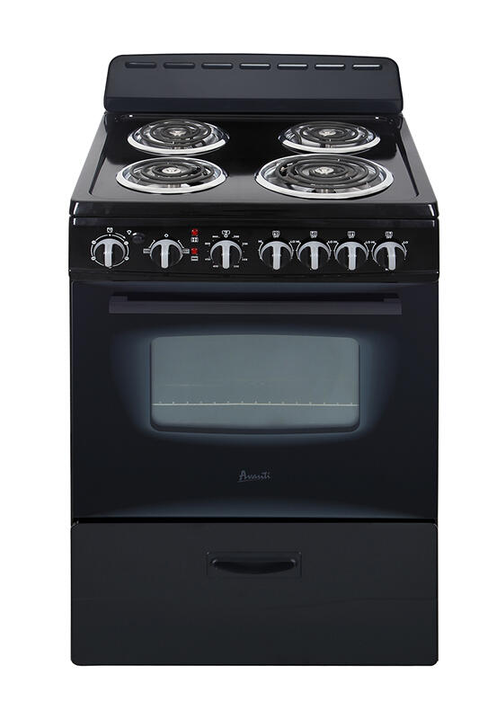 Avanti ERU240P1B 24-Inch Electric Range with 4 Burners & Oven - Perfect for Small Kitchens, Apartments & RVs | Energy Efficient & Space Saving Design