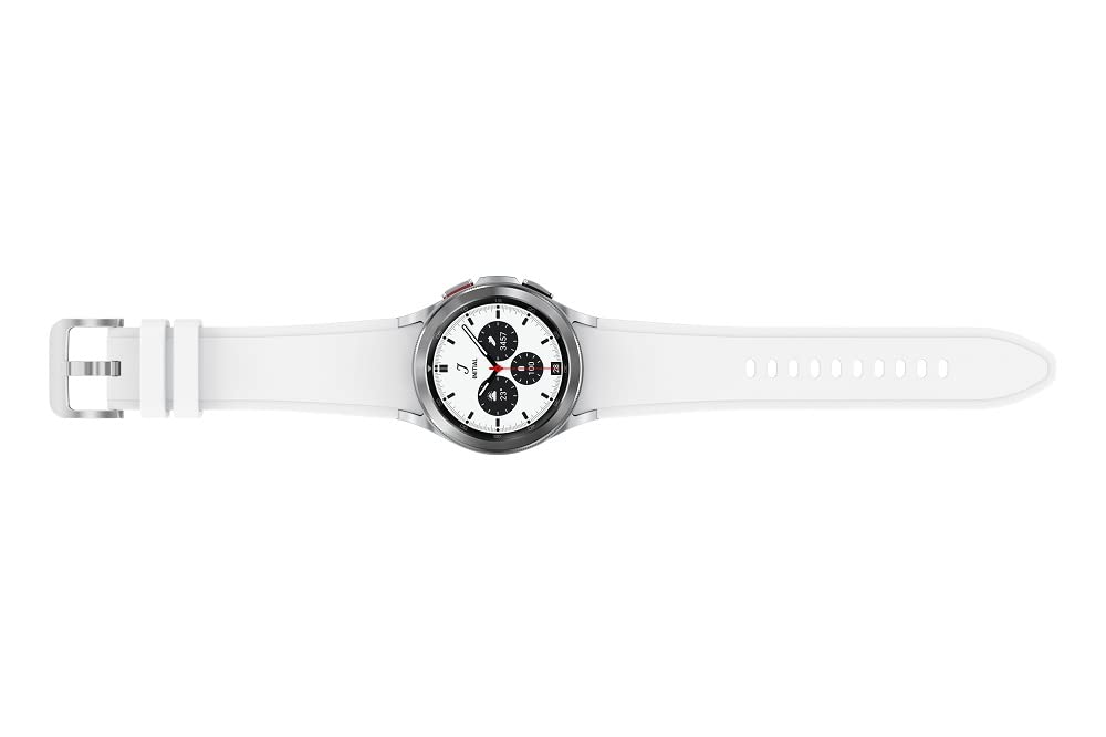 SAMSUNG Galaxy Watch 4 Classic 46mm Smartwatch with ECG Monitor, Fitness & Sleep Tracker, GPS, Fall Detection, Bluetooth - US Version (Silver) | Perfect for Running, Workouts & Health Monitoring