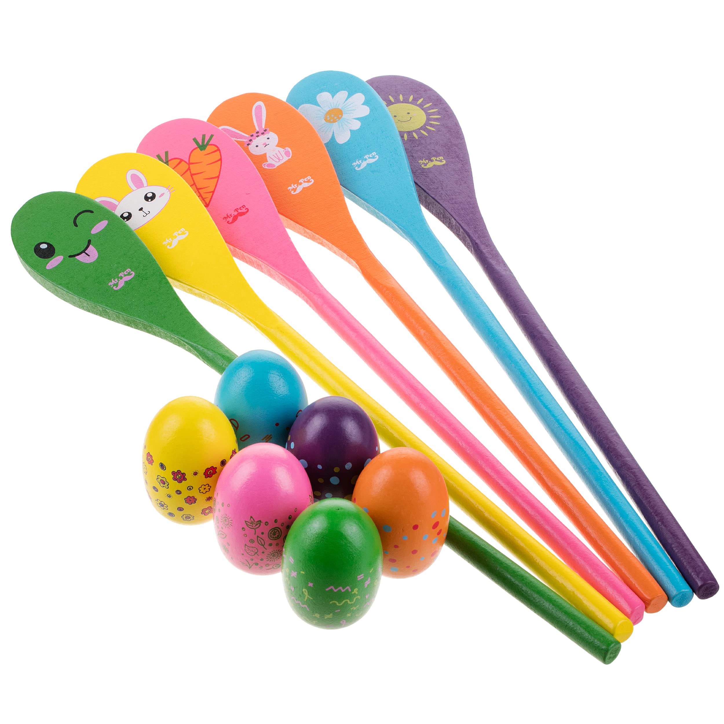 Mr. Pen Egg and Spoon Race Game Set - 6 Eggs & 6 Spoons for Kids Easter Party, Halloween Games & Easter Egg Hunt - Fun Outdoor Activity for Birthday Parties, School Events & Family Gatherings
