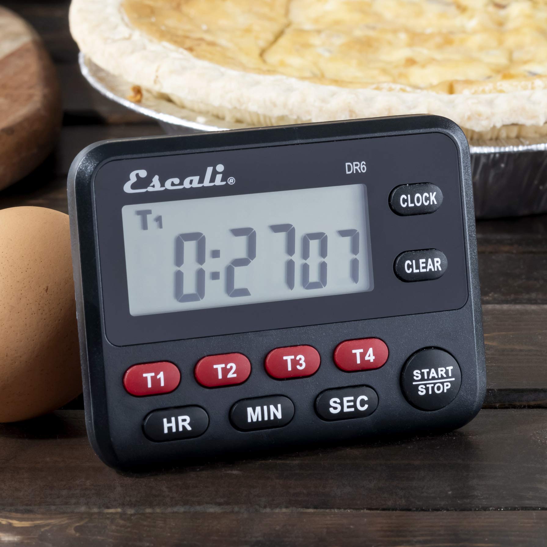 Escali Multi-Function Digital Kitchen Timer with Clock, Magnetic Back & Overtime Counter - Perfect for Cooking, Baking, Fitness & Classroom Activities