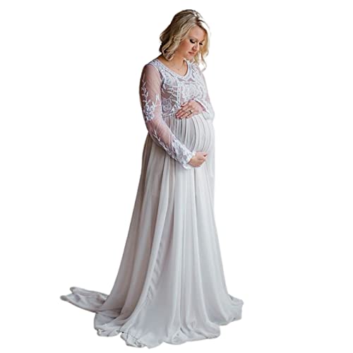 Elegant Off White Lace Maternity Dress for Baby Shower & Photo Shoot - XXS Size in Blush Pink | Perfect for Pregnancy Photoshoots, Bridal Showers & Special Occasions