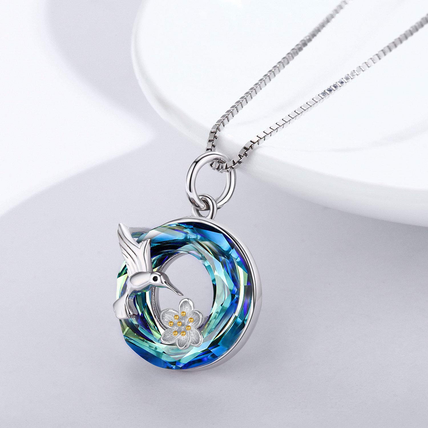 925 Sterling Silver Hummingbird Necklace for Women - Elegant Crystal Bird Pendant Jewelry, Perfect Birthday Gift for Girls | Great for Parties, Weddings & Everyday Wear
