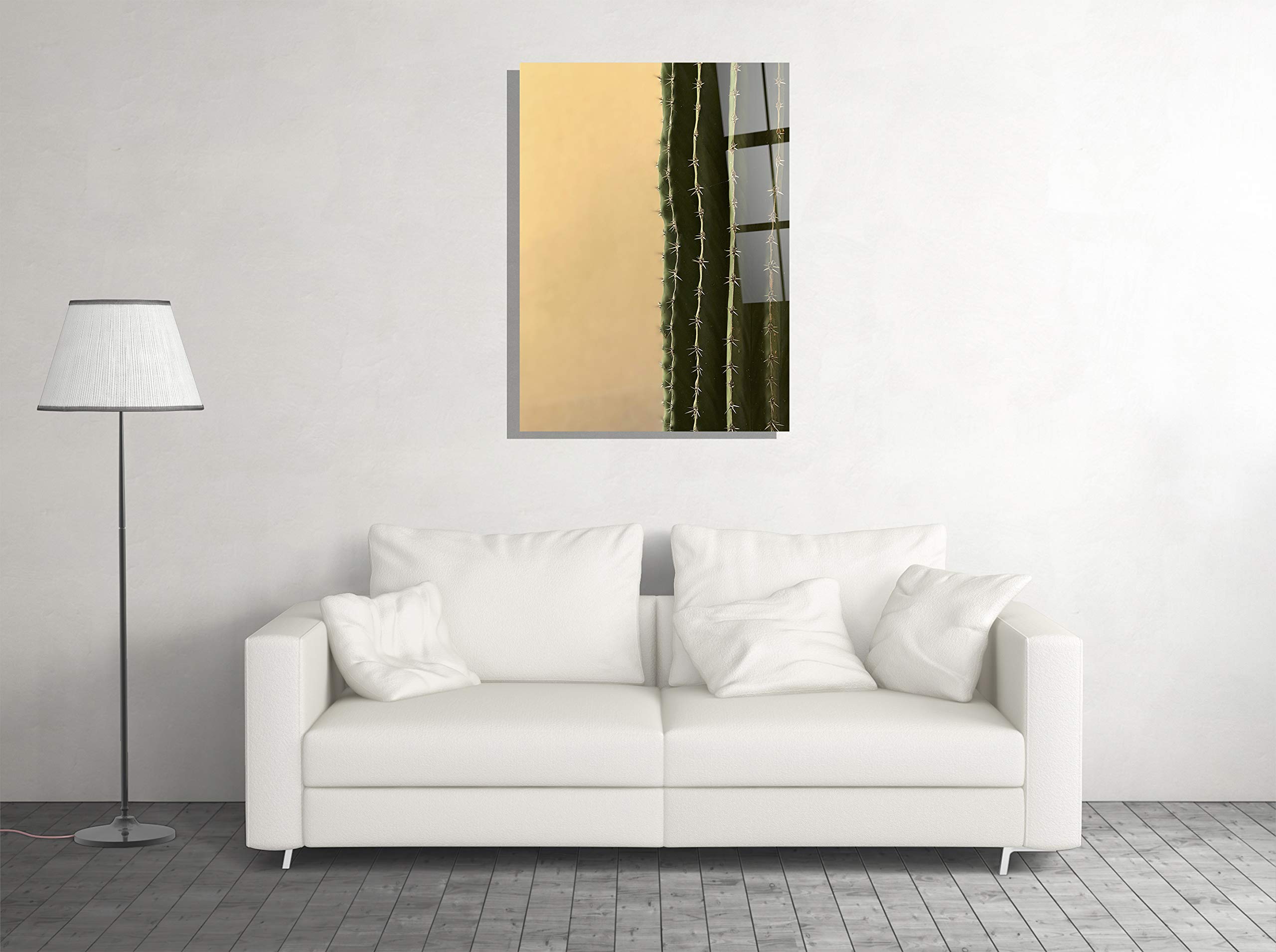 Cactus Tempered Glass Wall Art - Modern Home & Office Decor - Unique Gift Idea for Plant Lovers - 24x36 Inches - Perfect for Living Room, Bedroom, or Hotel Decor