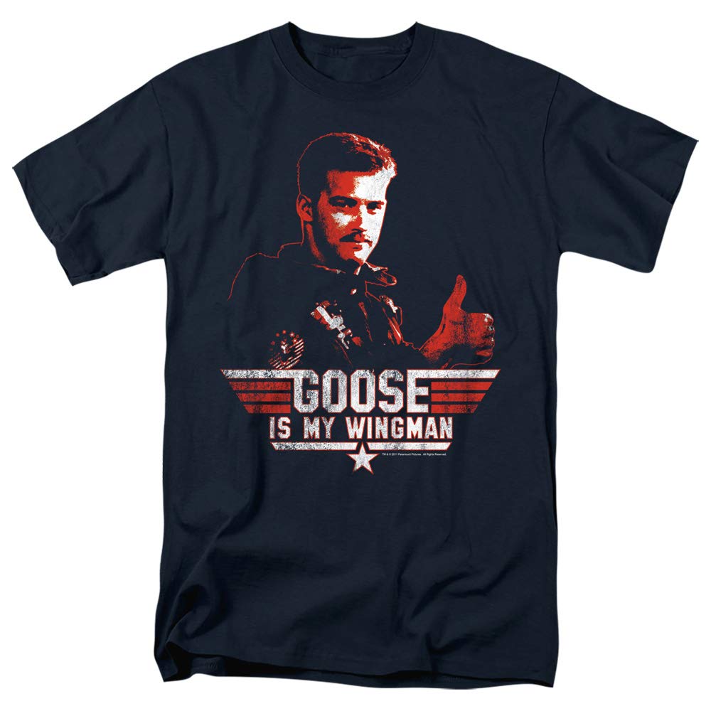 Top Gun Goose is My Wingman Navy T-Shirt - Vintage Movie Tee for Men - Perfect for Casual Wear, Movie Nights & Aviation Enthusiasts