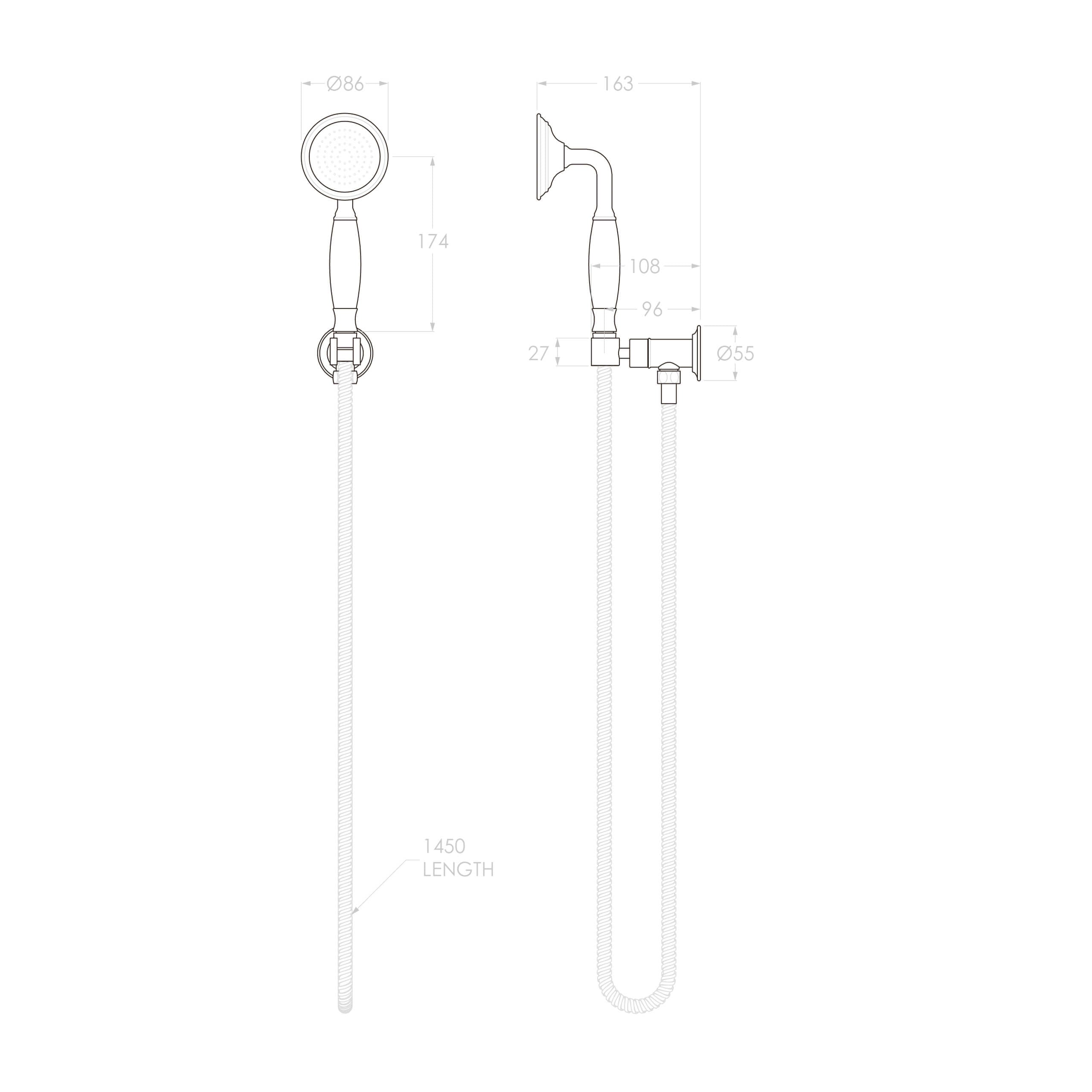 ADP Eternal Handshower with Hook - Matte Black Bathroom Shower Head for Spa-Like Relaxation at Home