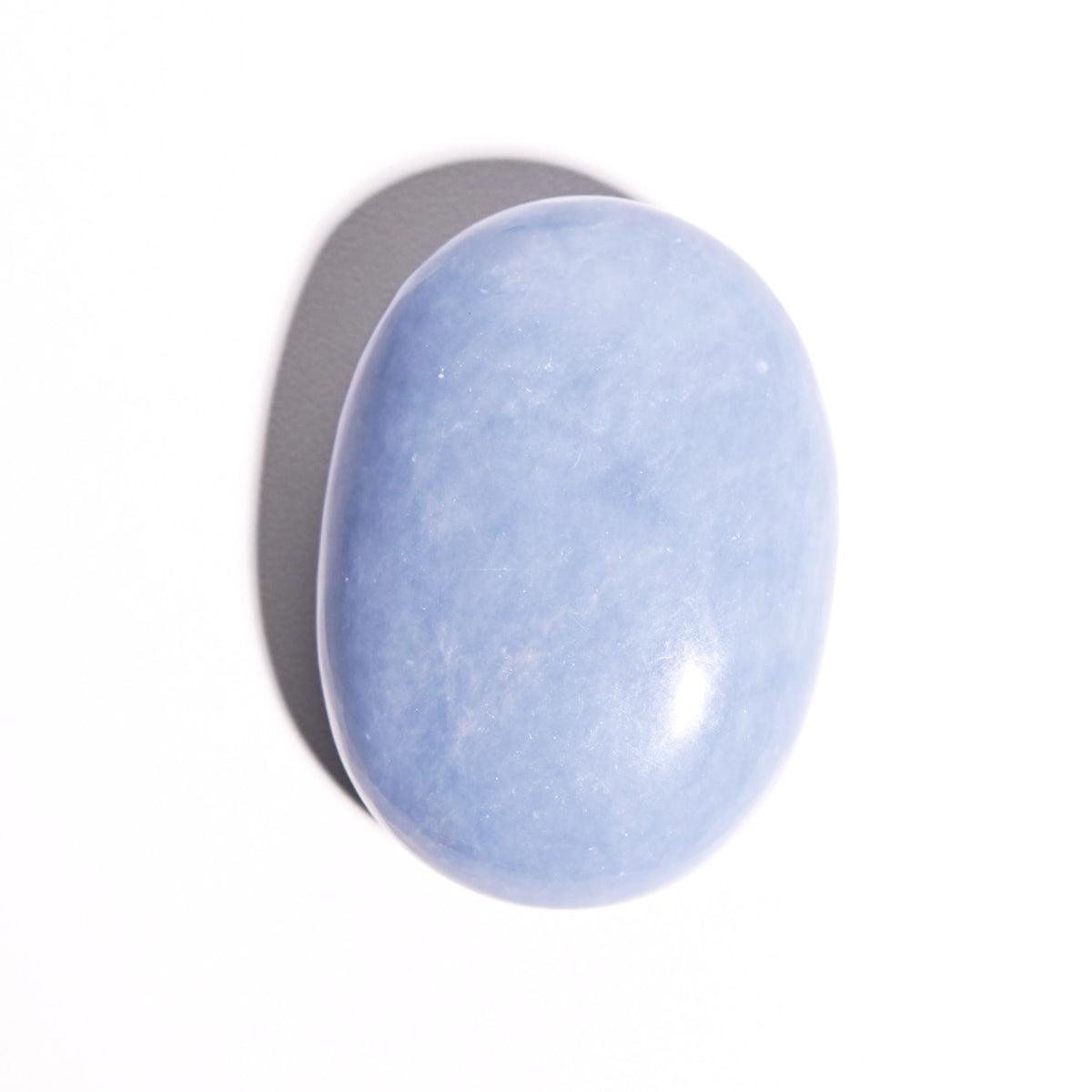 Angelite Palm Stone - Natural Healing Crystal for Stress Relief, Meditation & Spiritual Balance | Perfect for Reiki, Chakra Healing & Relaxation