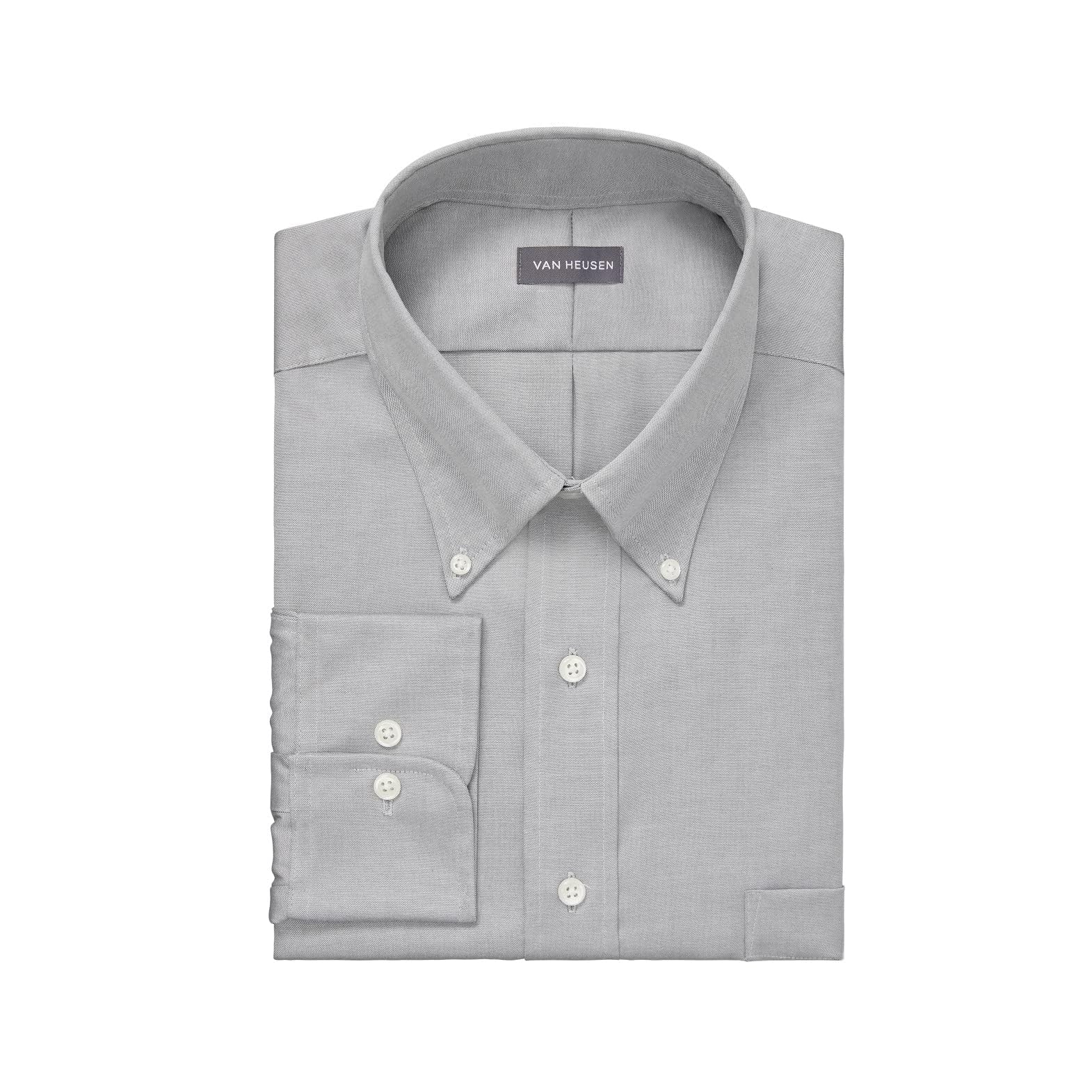 Van Heusen Men's Non-Iron Dress Shirt | Regular Fit Solid Oxford Button Down Shirt | Business Formal & Office Wear