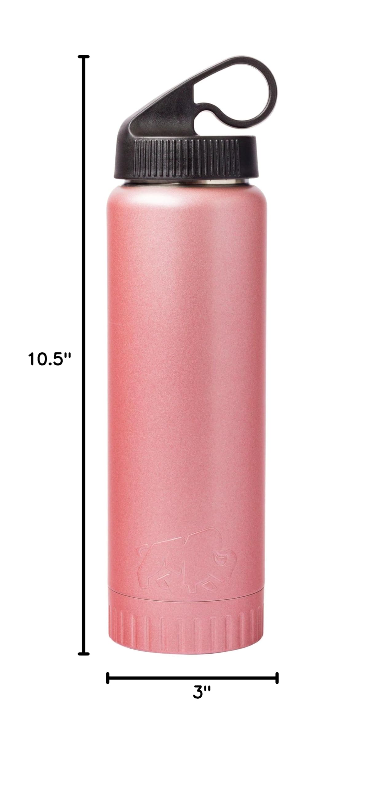 Premium 20oz Rose Gold Stainless Steel Water Bottle - Double Walled Vacuum Insulated, Leak Proof & Sweat Free - Ideal for Gym, Hiking, Office & Outdoor Activities