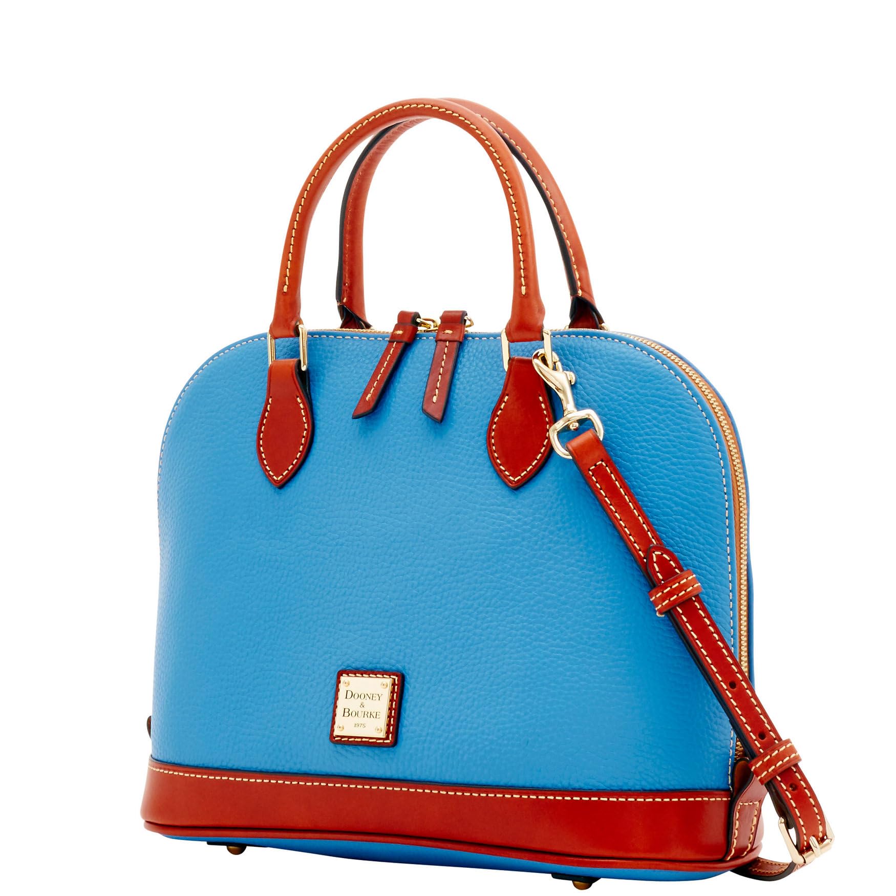 Dooney & Bourke Women's Pebble Grain Leather Zip Zip Satchel - Large Handbag with Adjustable Detachable Shoulder Strap for Work, Travel & Everyday Use