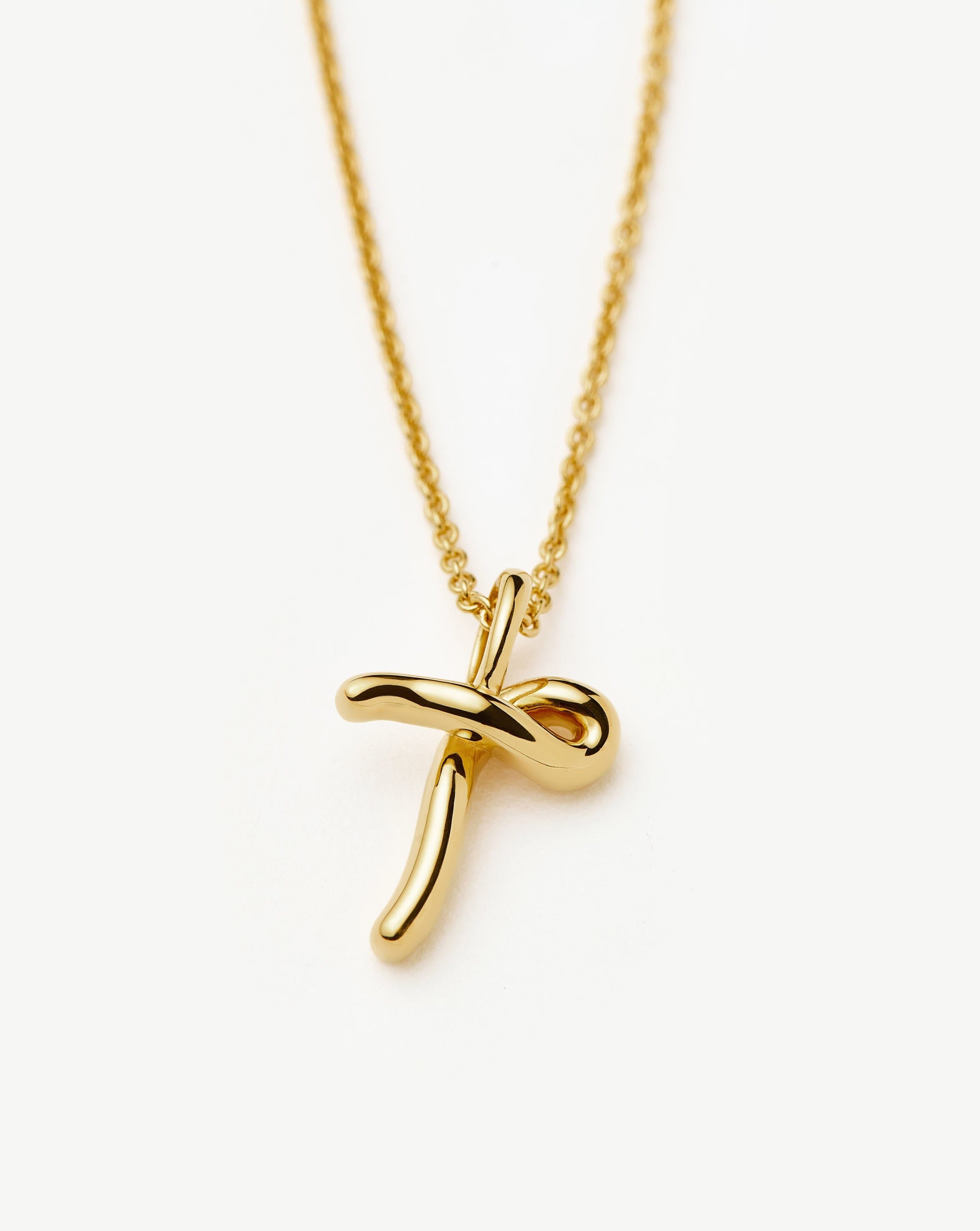 Curly Molten Mini Initial Necklace - Personalized 18k Gold Vermeil Jewelry for Women | Elegant Gift for Birthday, Anniversary & Everyday Wear