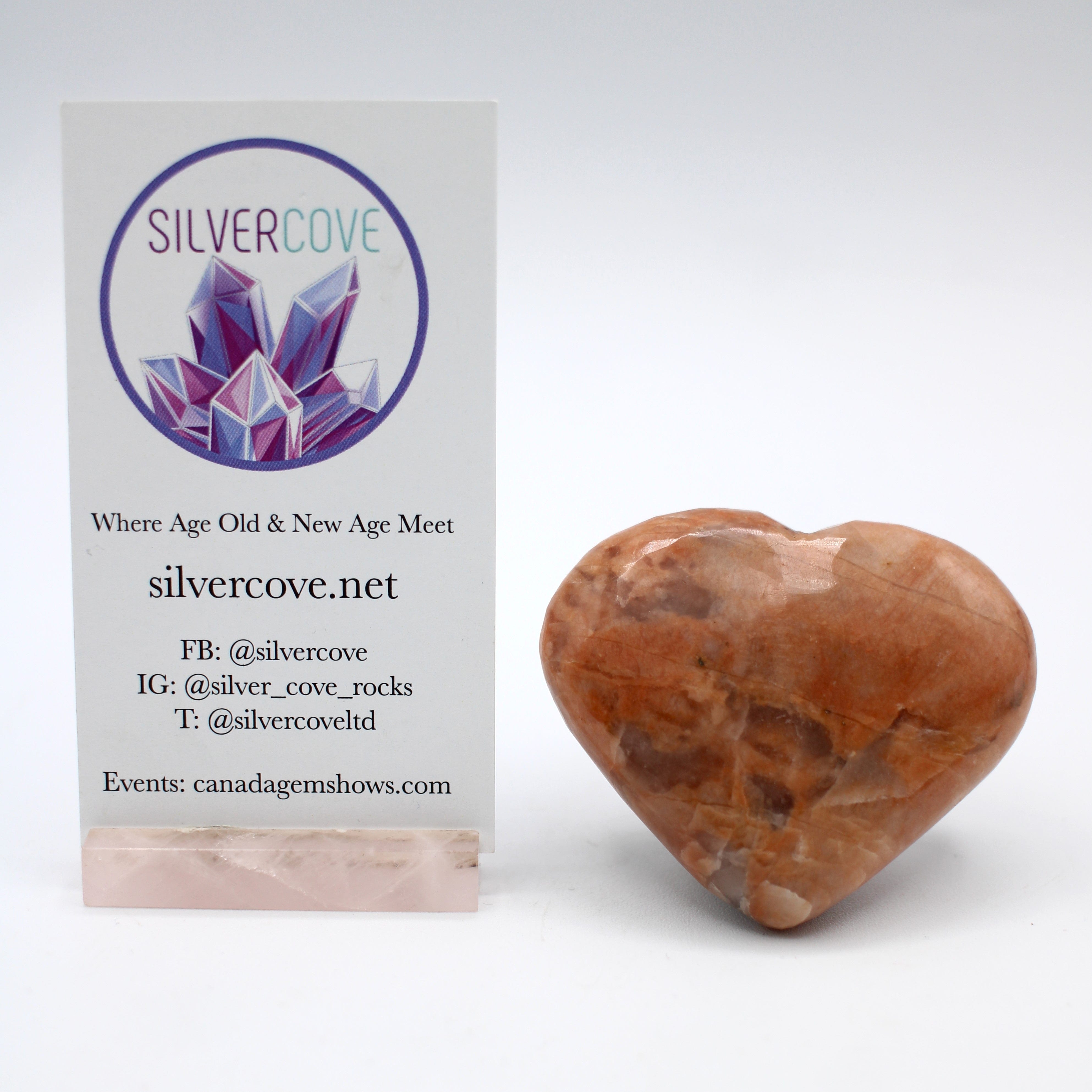Natural Canadian Peach Moonstone Heart Carving - Healing Crystal for Love & Emotional Balance - Perfect for Meditation, Jewelry Making & Spiritual Gifts